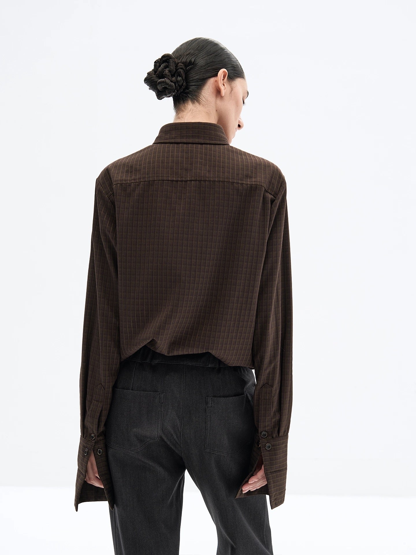 "Tobacco" Silk Sleeve Shirt
