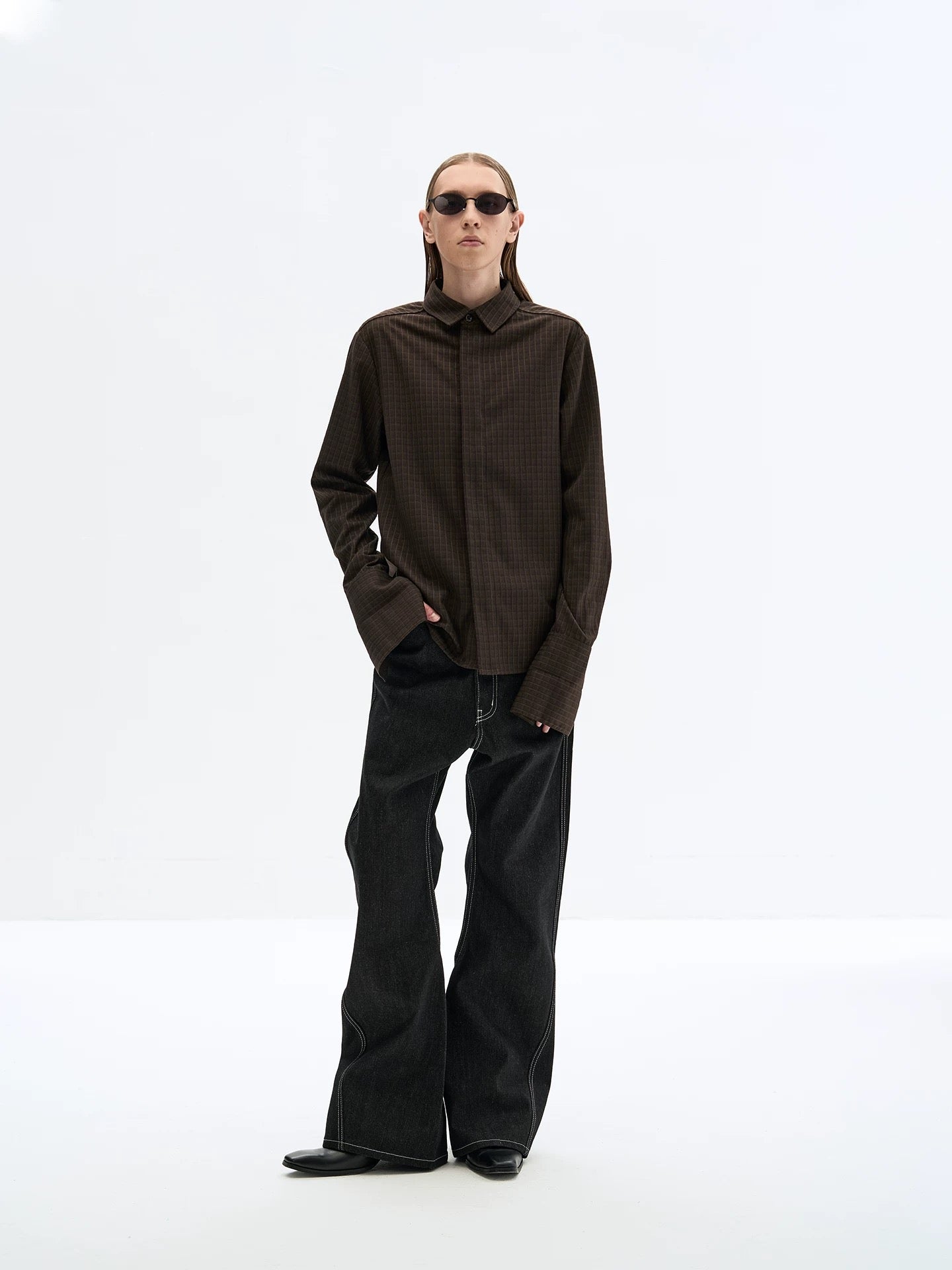 "Tobacco" Silk Sleeve Shirt