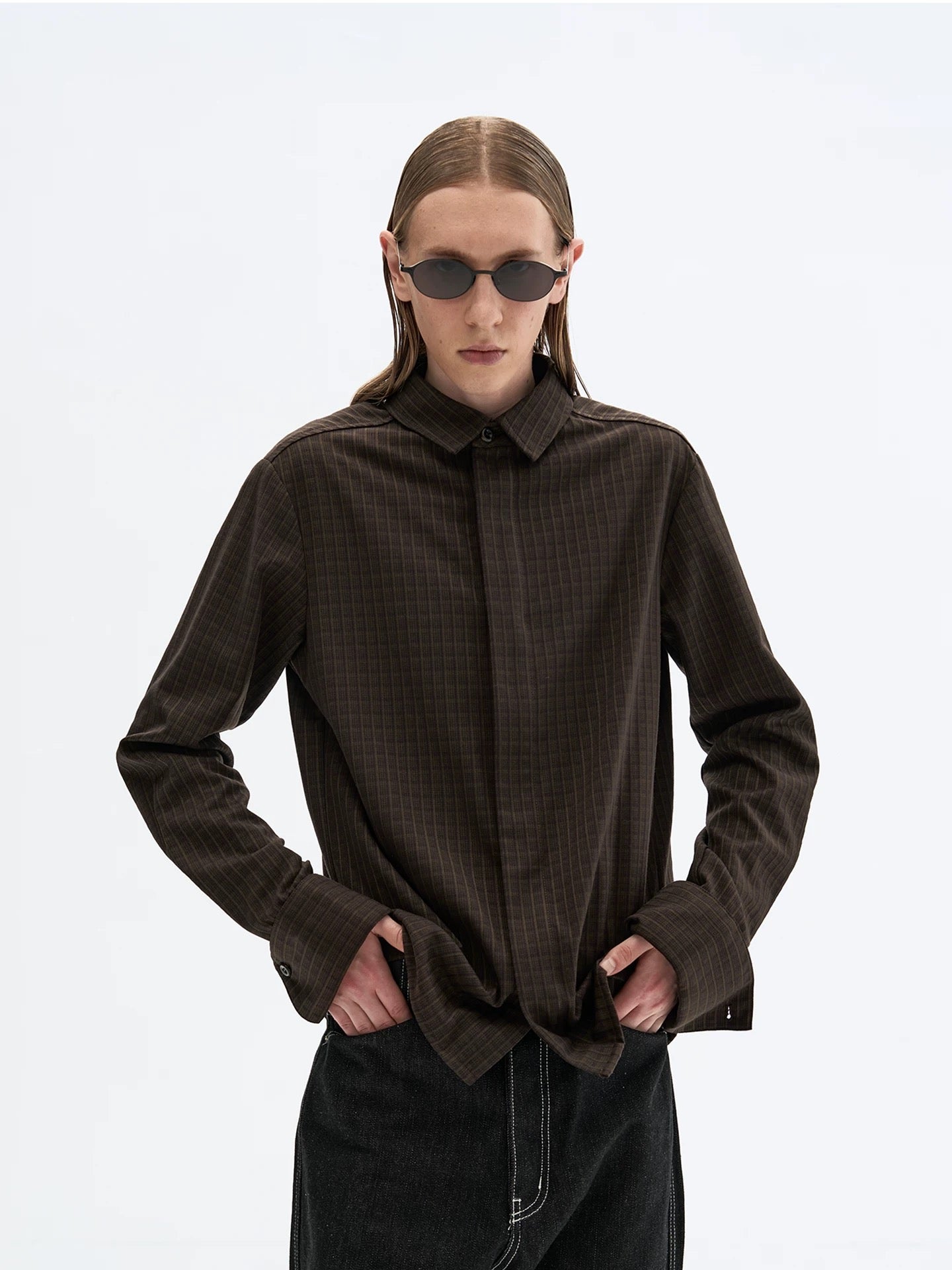 "Tobacco" Silk Sleeve Shirt