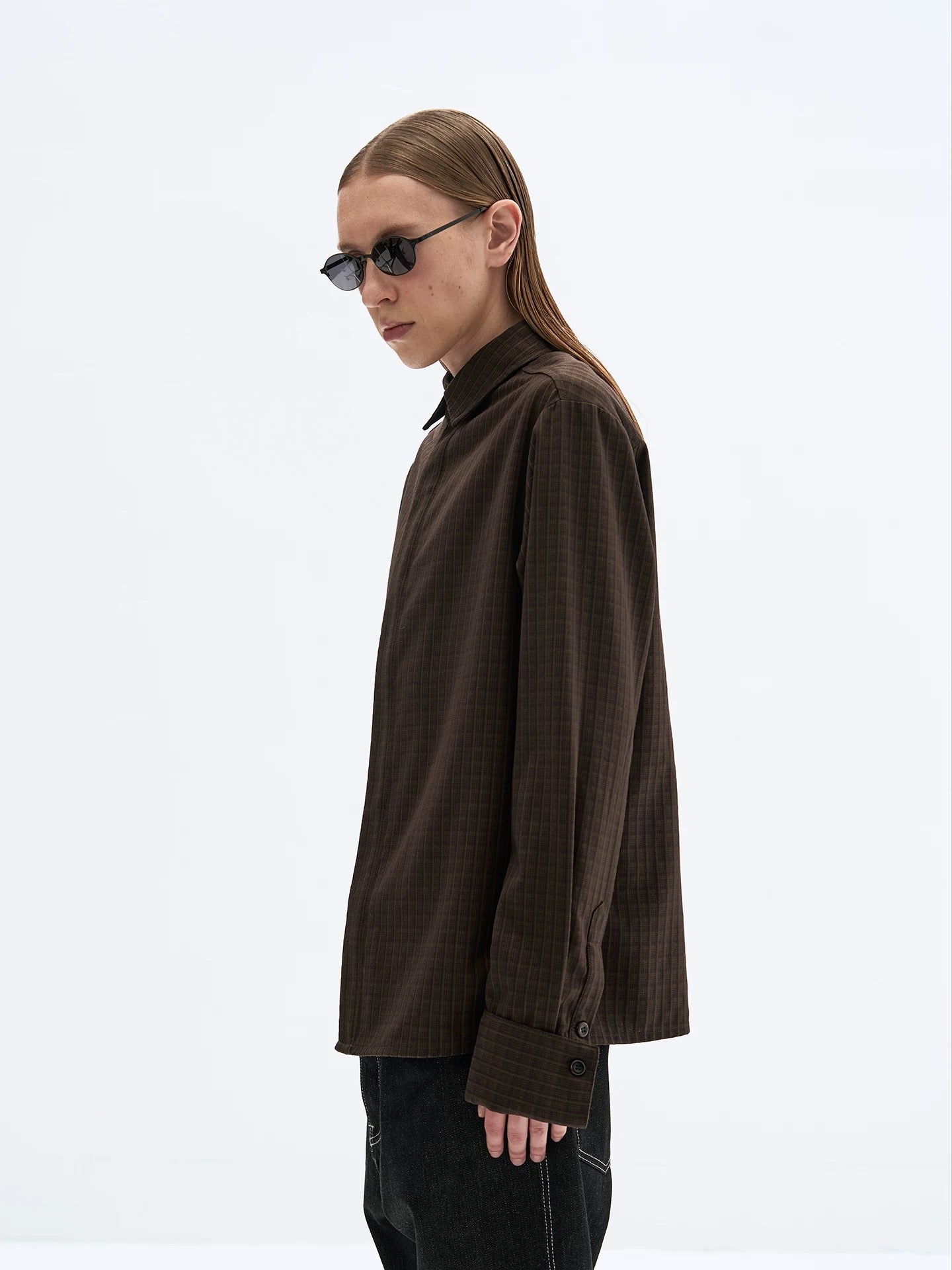 "Tobacco" Silk Sleeve Shirt