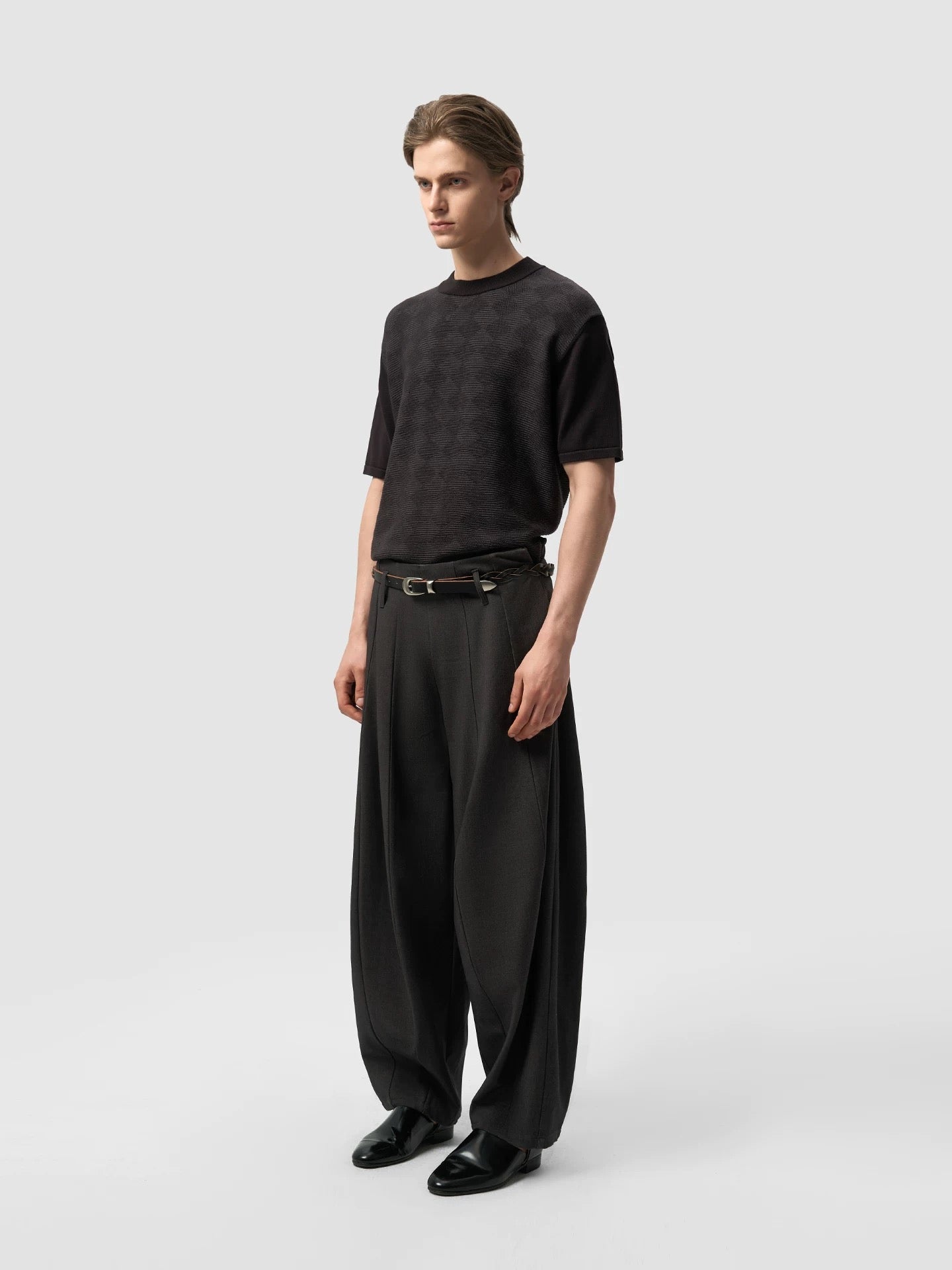 « Carreaux » Textured Knit Tee