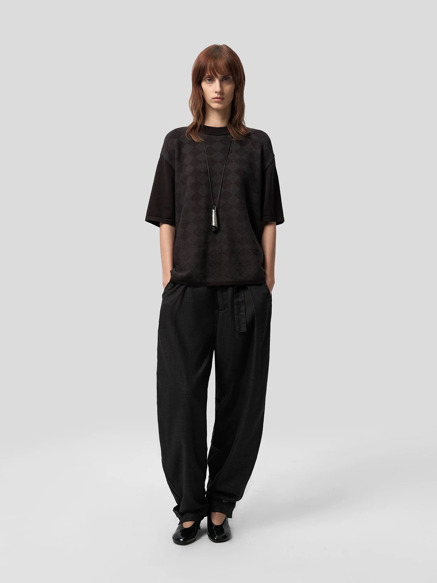 « Carreaux » Textured Knit Tee