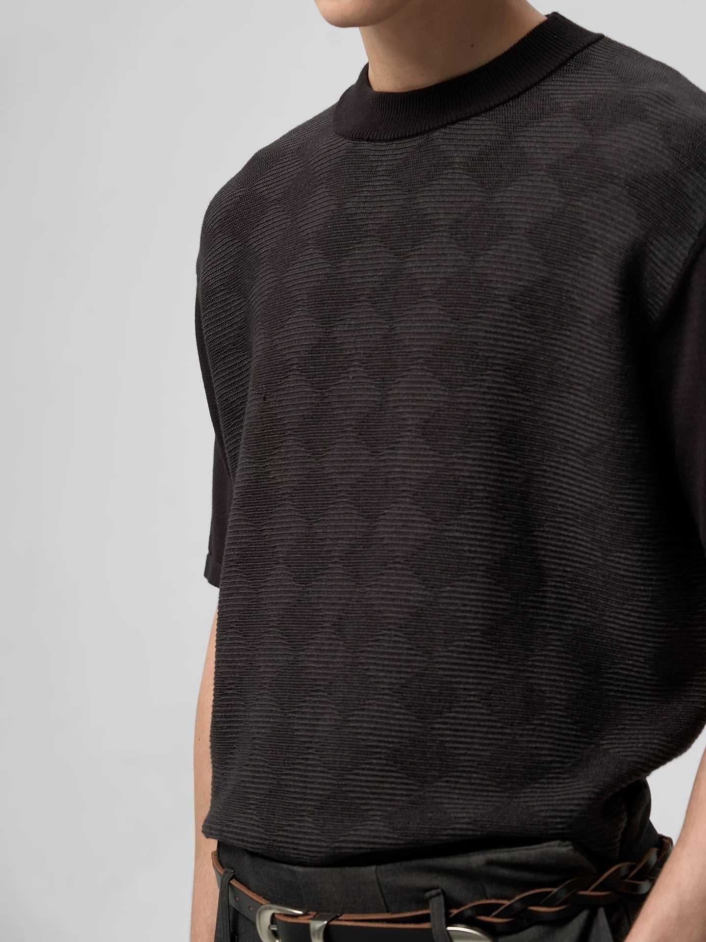 « Carreaux » Textured Knit Tee