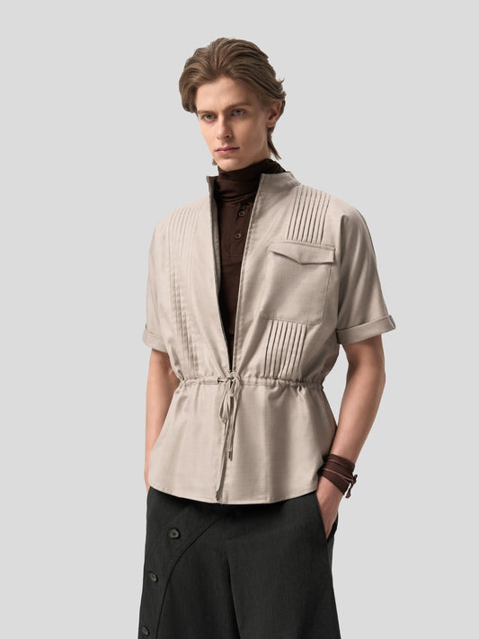 « Pettorina » Geometry Pleated Shirt