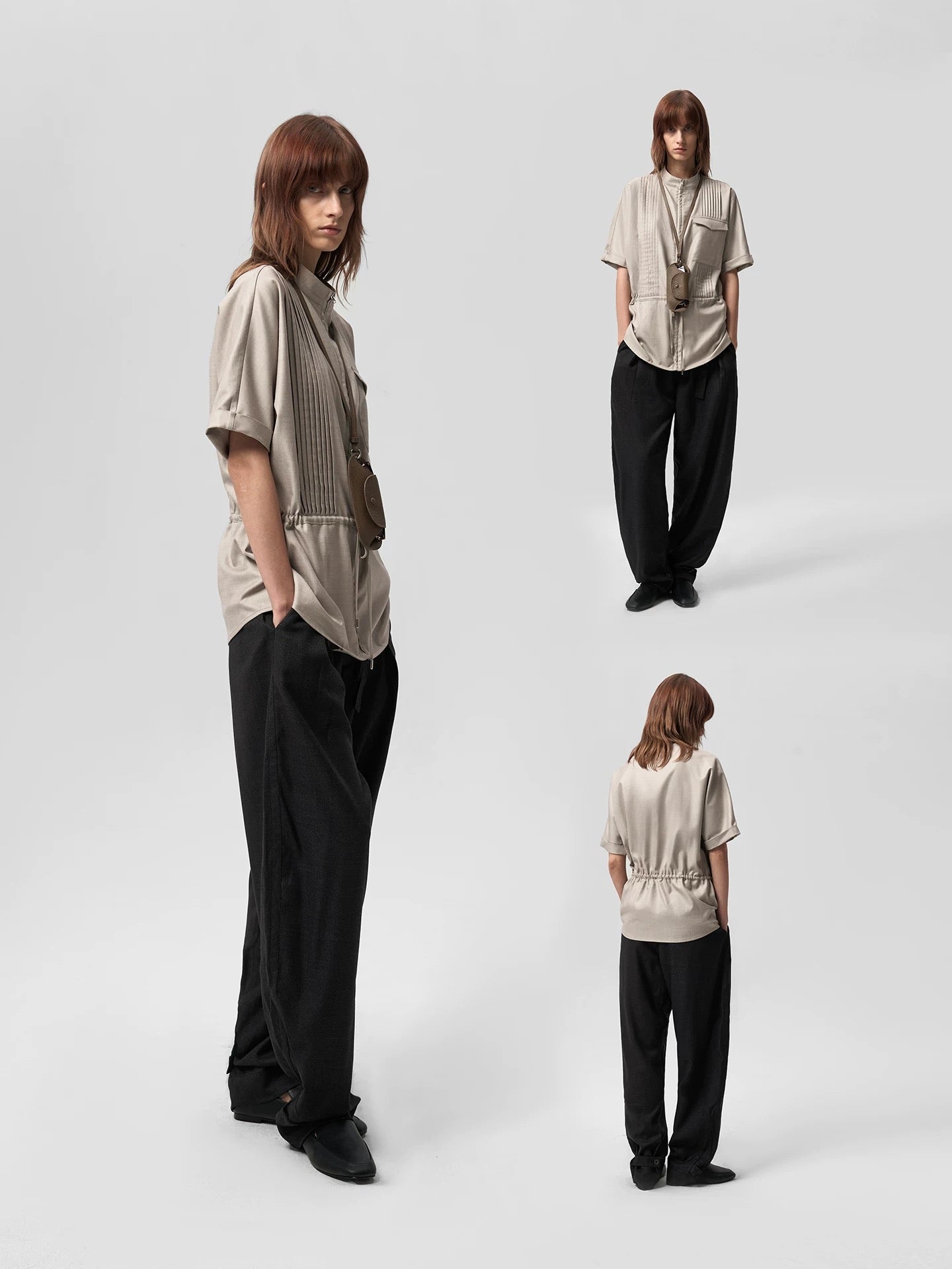 « Pettorina » Geometry Pleated Shirt