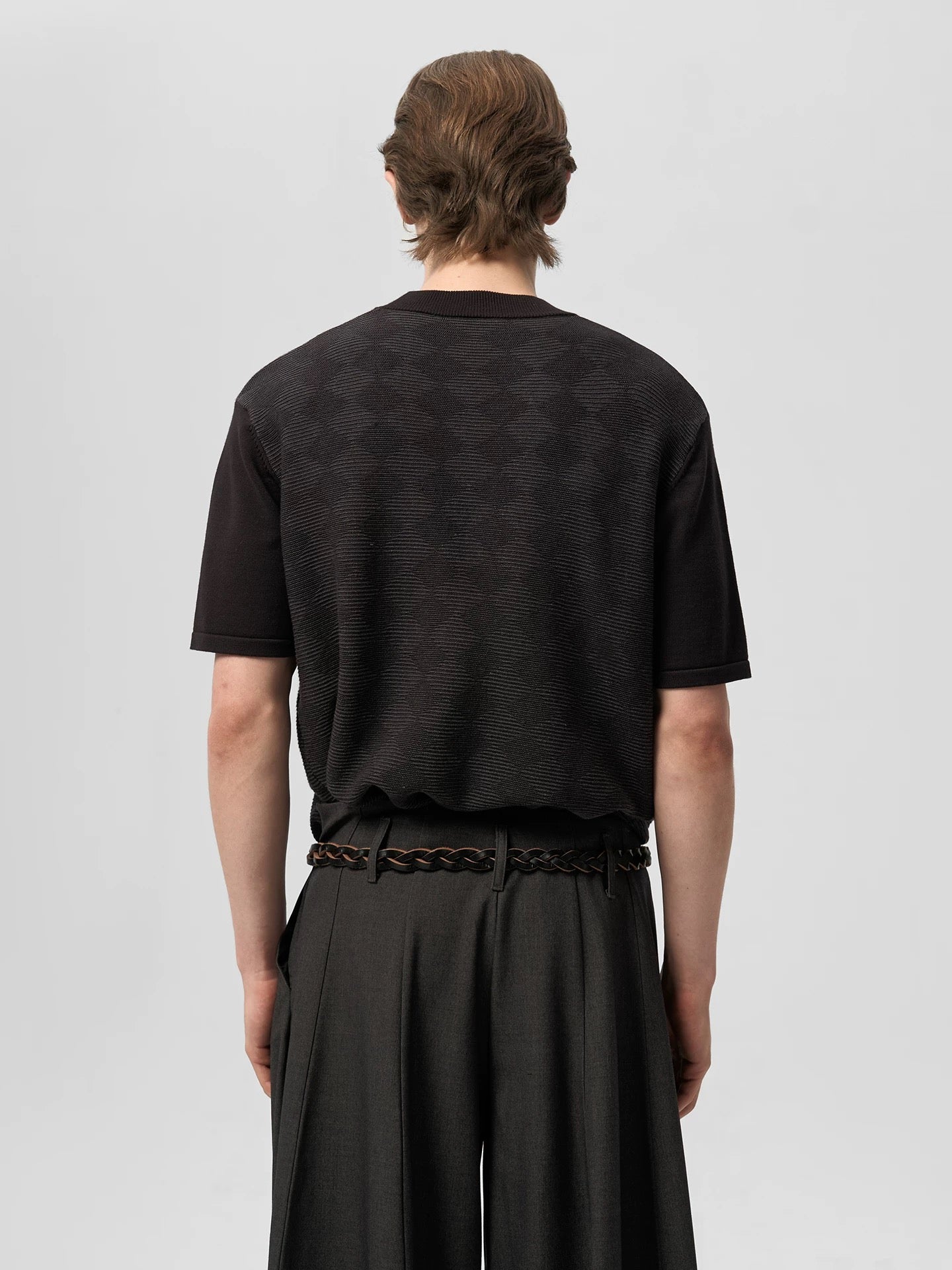 « Carreaux » Textured Knit Tee