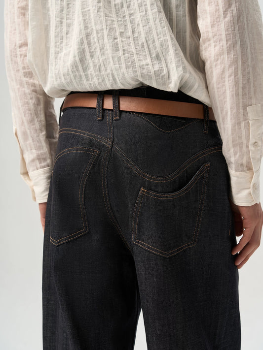 "Indigo" Denim Asymmetric Twisted