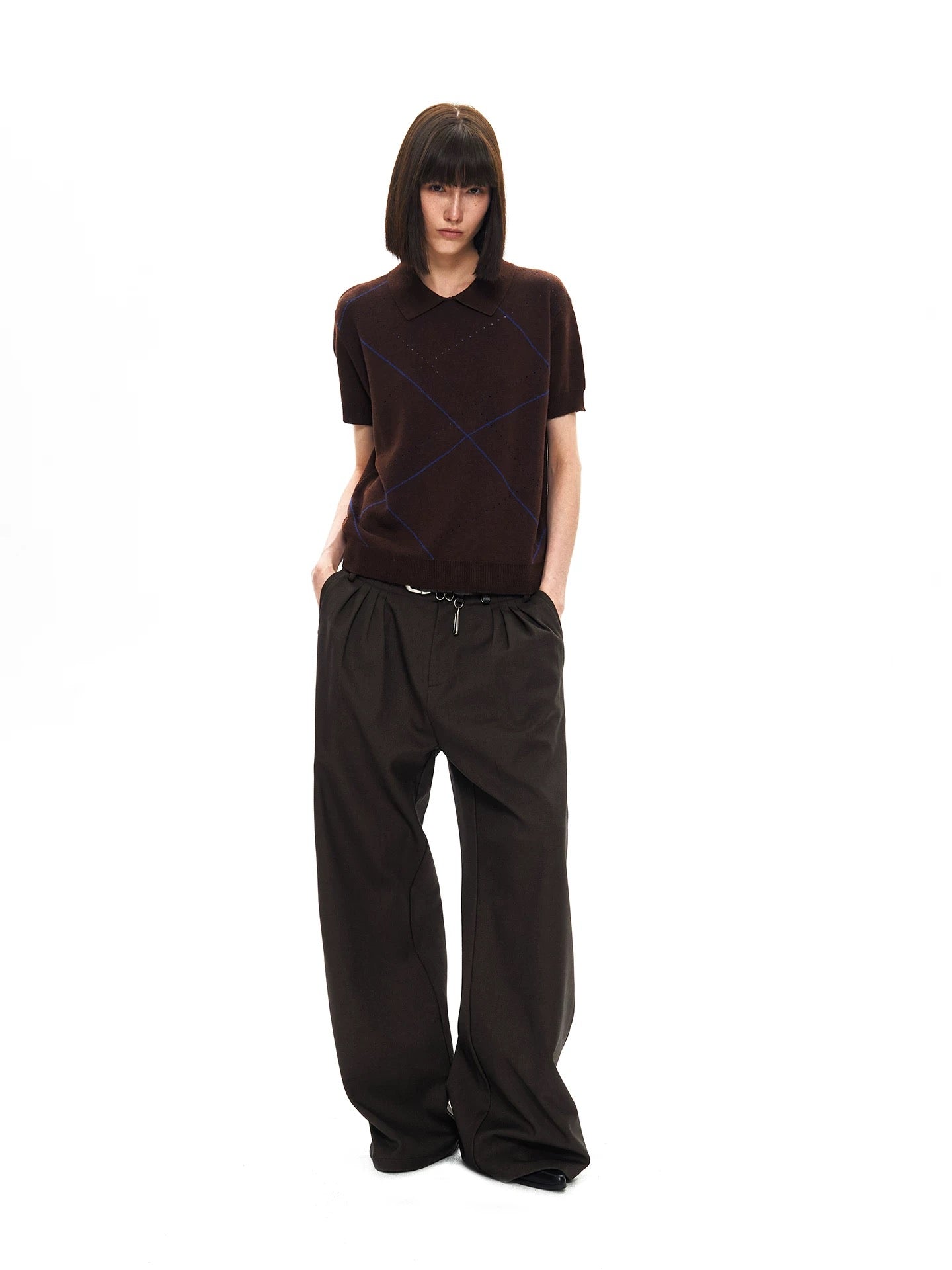 « Anda » Cross Geometry Knit Polo