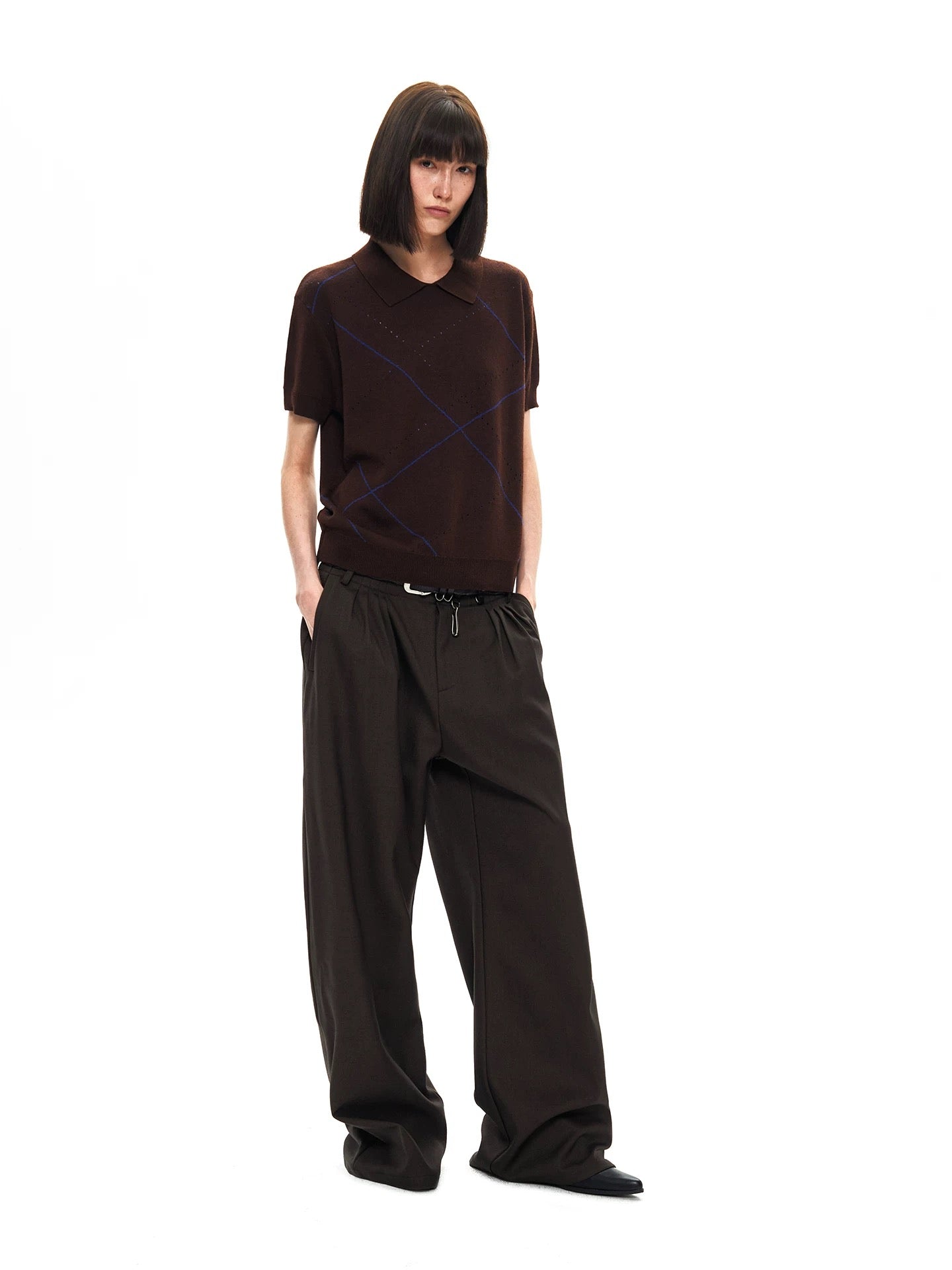 « Anda » Cross Geometry Knit Polo