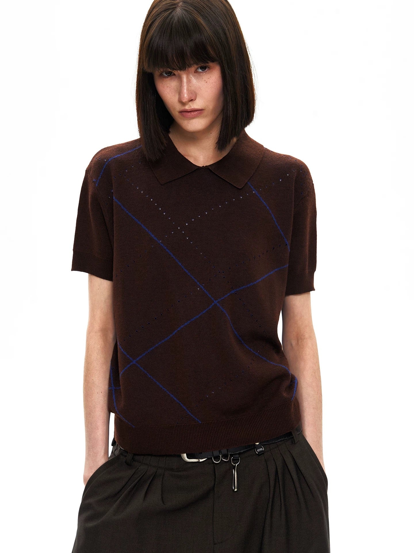 « Anda » Cross Geometry Knit Polo