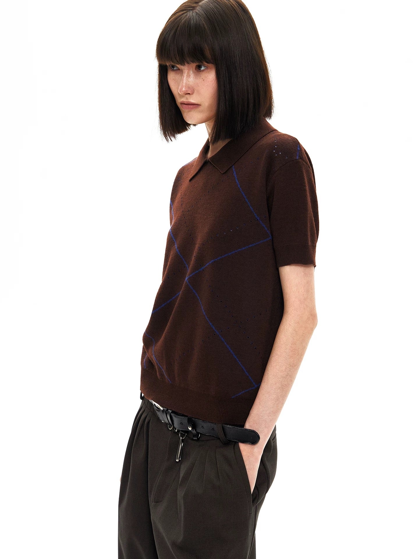 « Anda » Cross Geometry Knit Polo