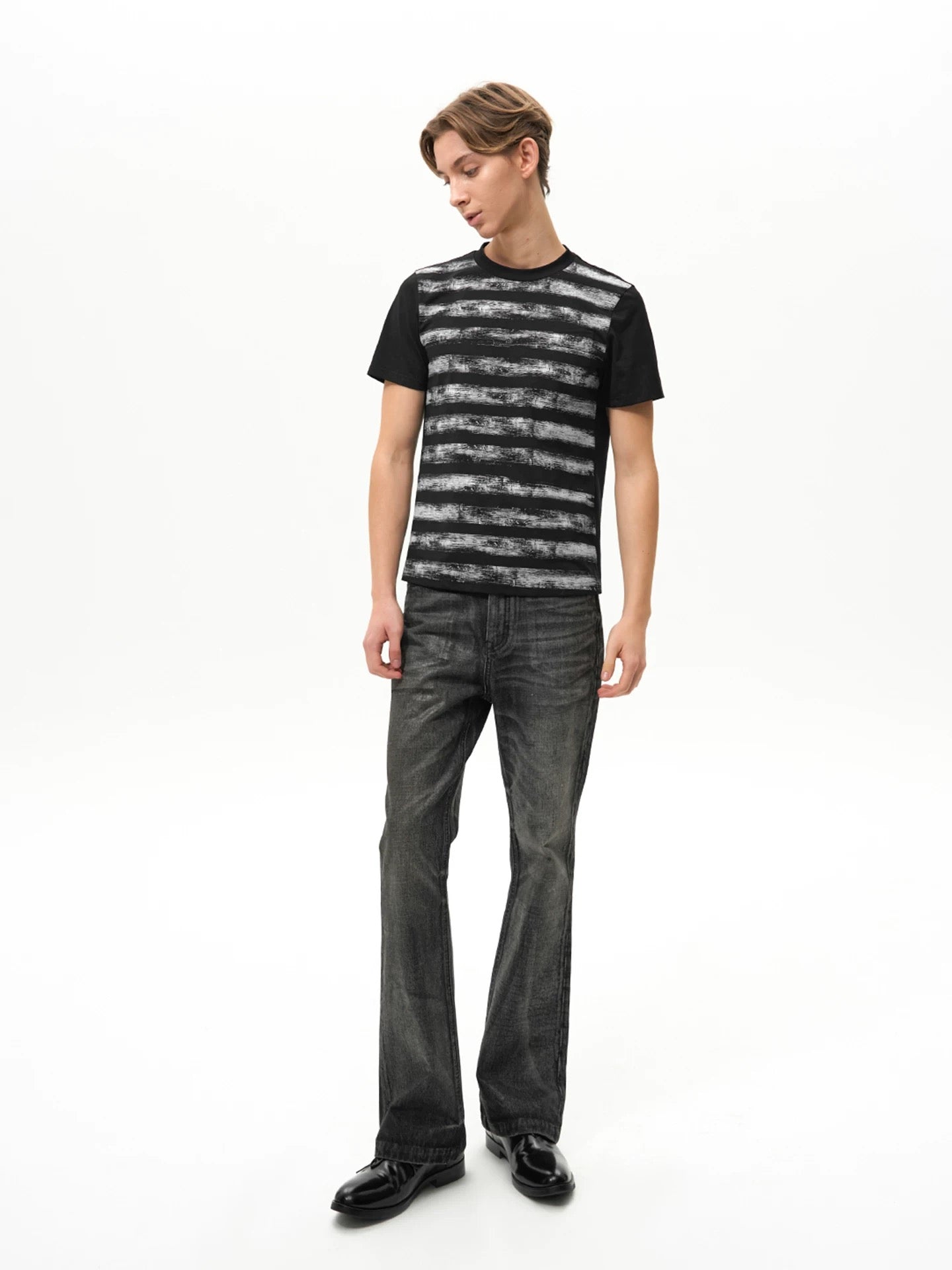 "Patina" Black Coated Denim Jeans