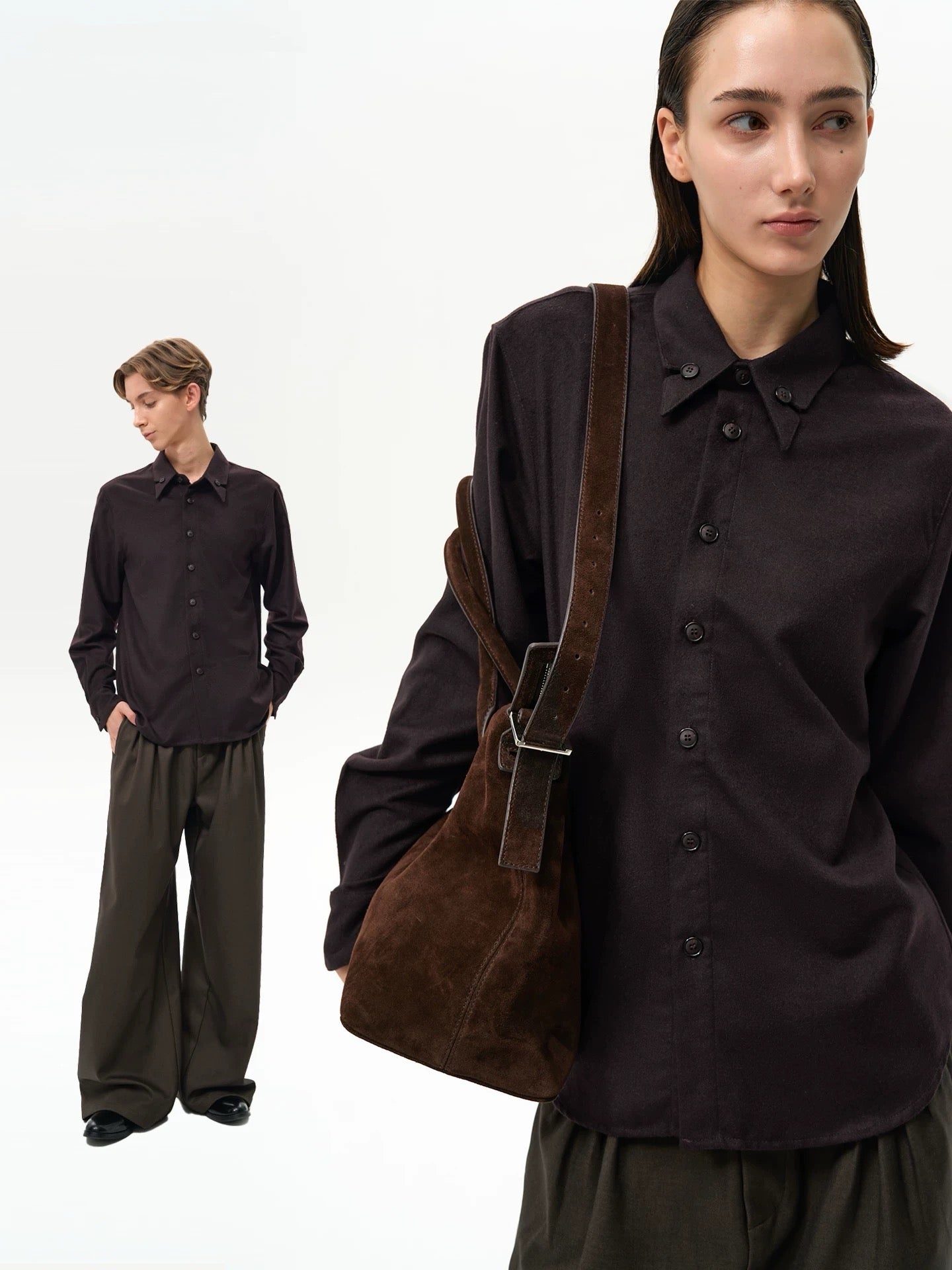 "The Aster" Curved-Collar Shirt