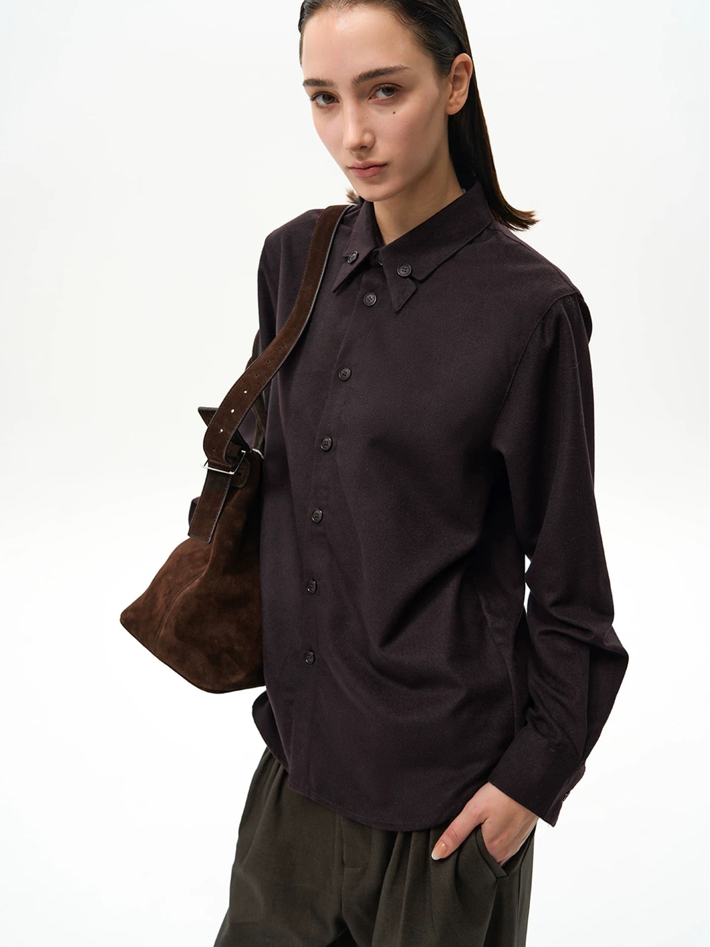 "The Aster" Curved-Collar Shirt