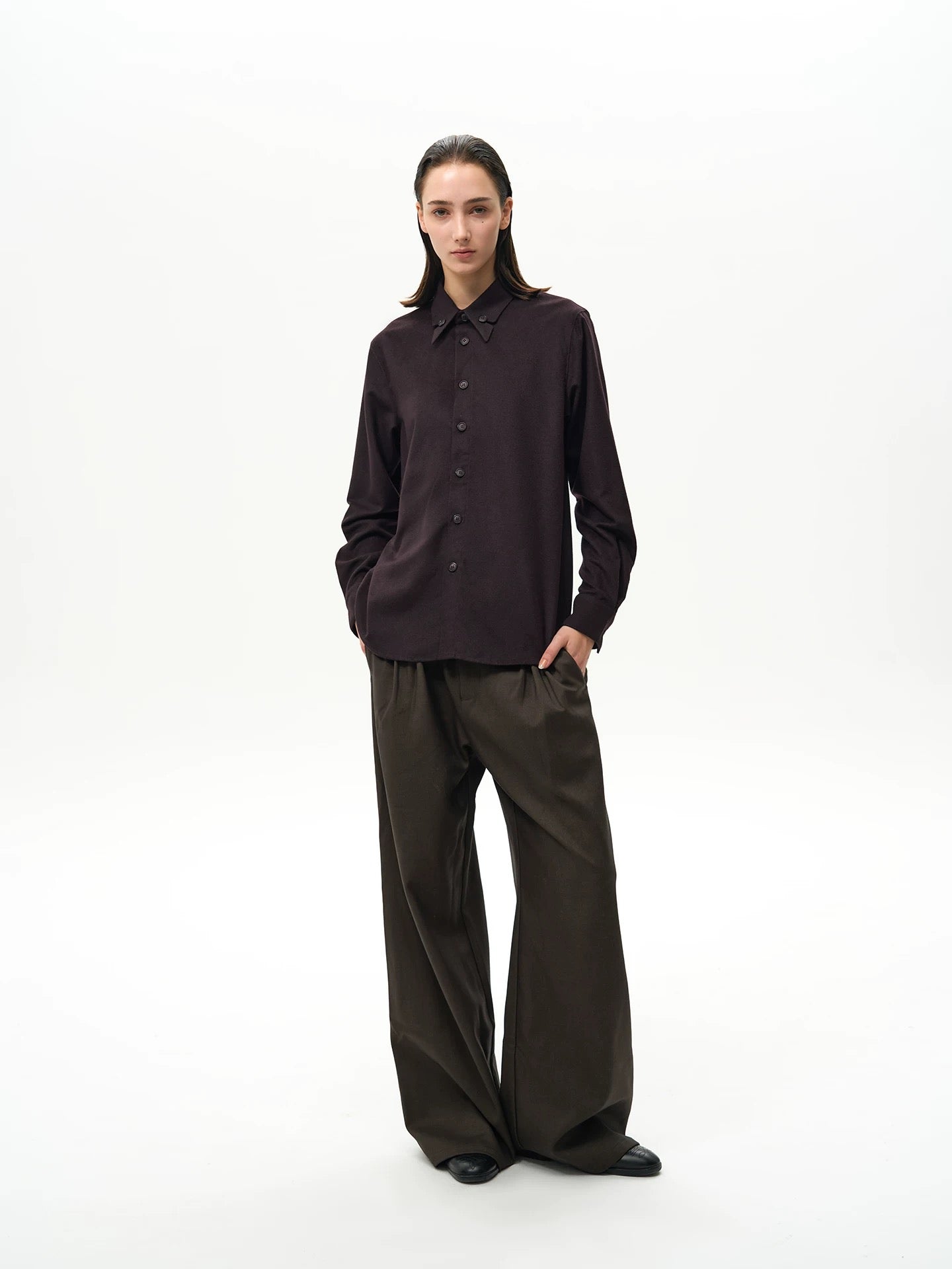 "The Aster" Curved-Collar Shirt