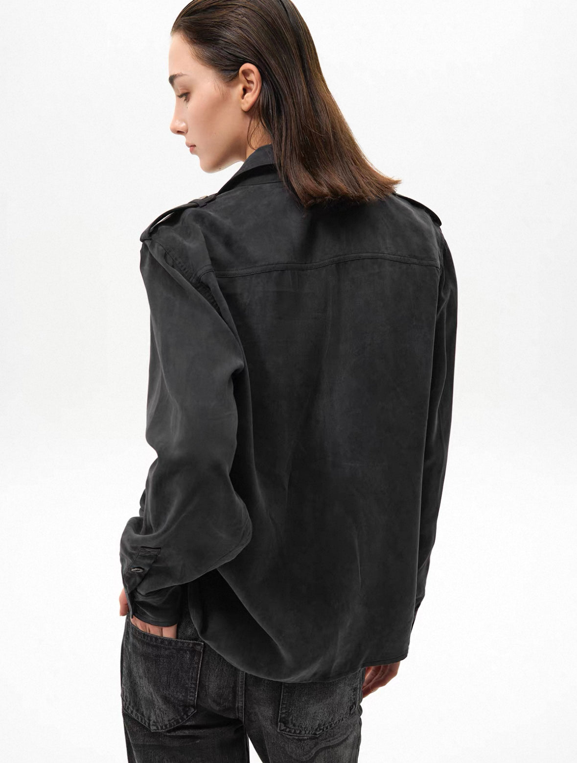 "The Dune" Sand Black Shirt Jacket