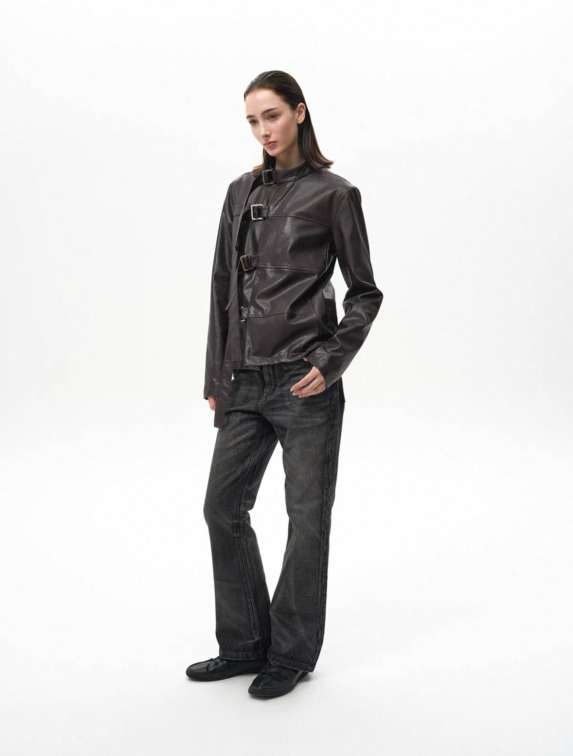 "The Strap" Buckled Leather Jacket