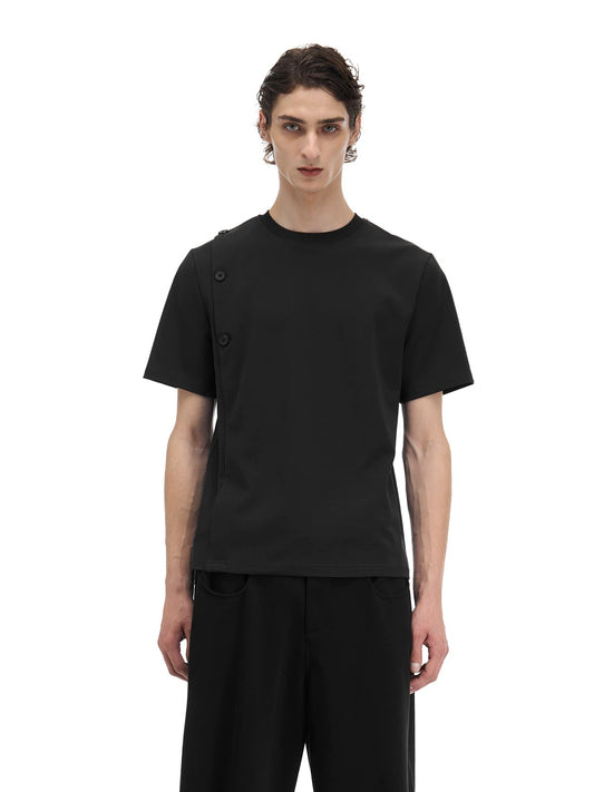 "Equart" Buttoned Black Shirt