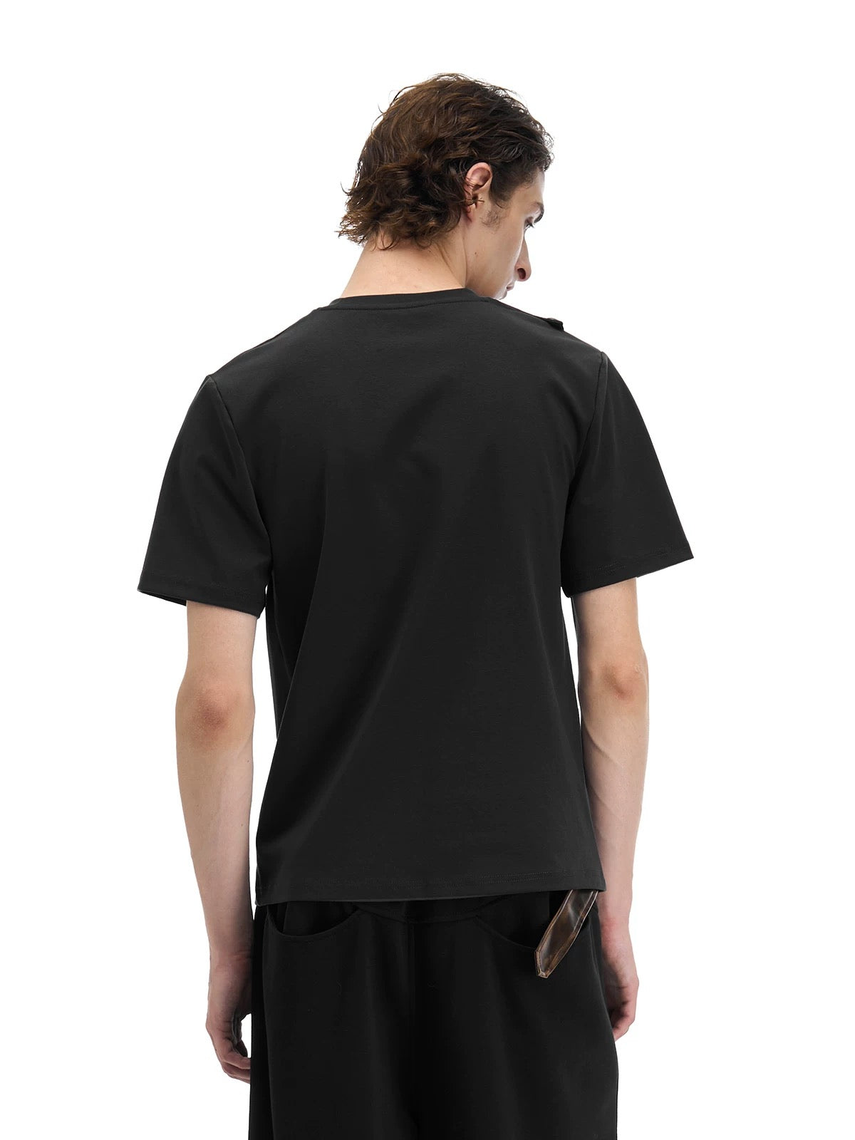 "Equart" Buttoned Black Shirt
