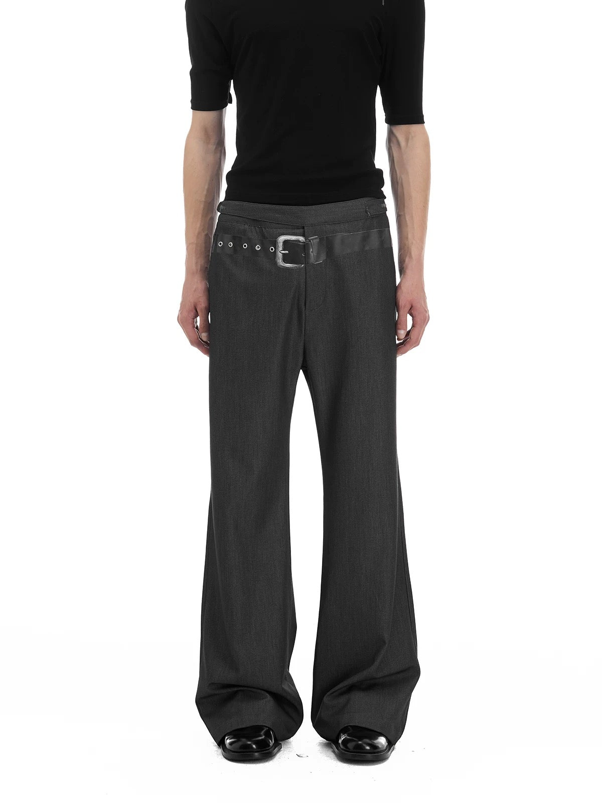 "Tailor 2" Print Belt Straight Pants