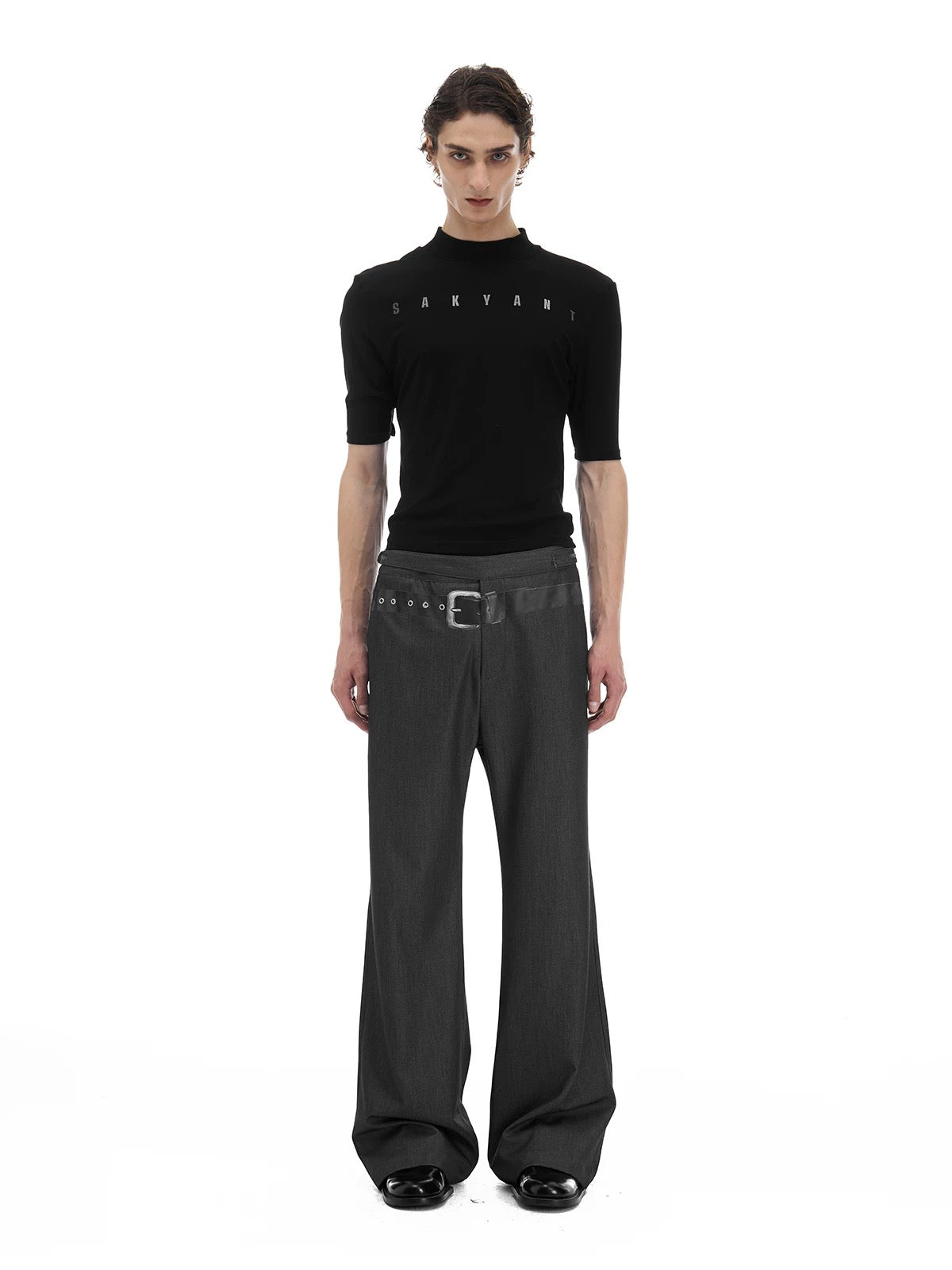 "Tailor 2" Print Belt Straight Pants