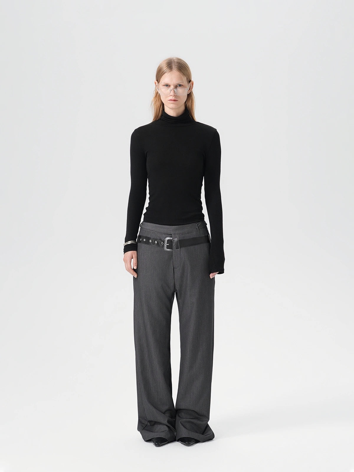 "Tailor 2" Print Belt Straight Pants
