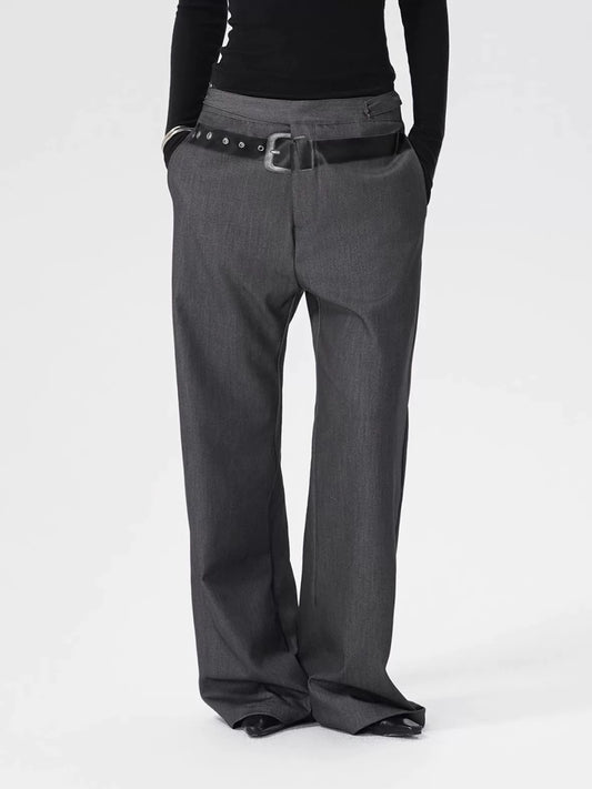 "Tailor 2" Print Belt Straight Pants