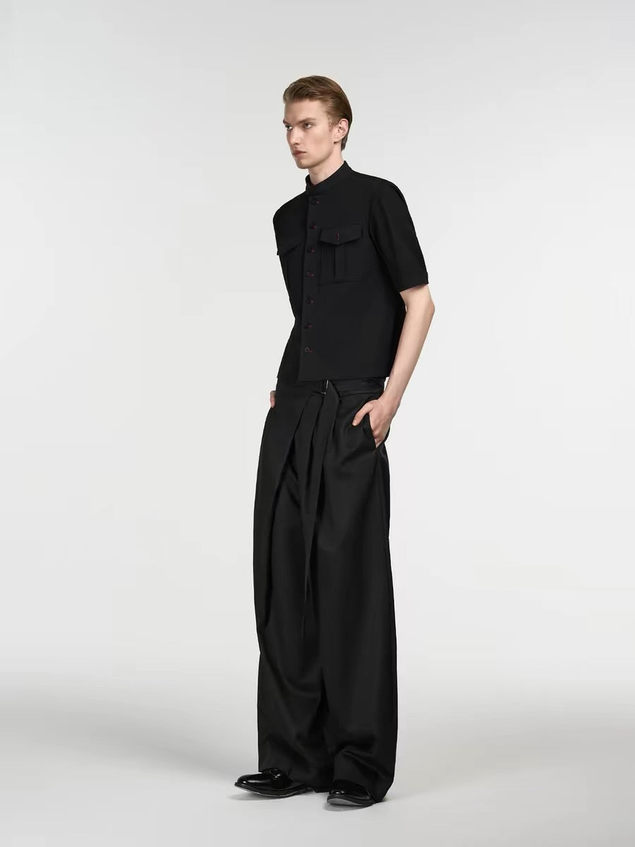 "Temple" Tailored Draped Trousers