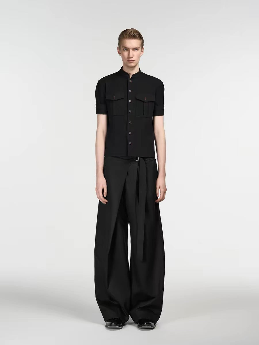 "Temple" Tailored Draped Trousers