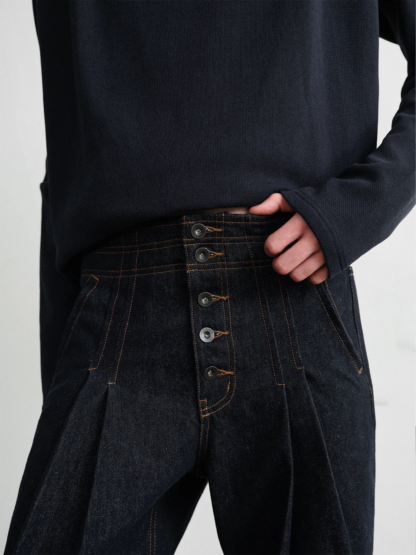« Wide Pants » 5-button Front Denim Pants