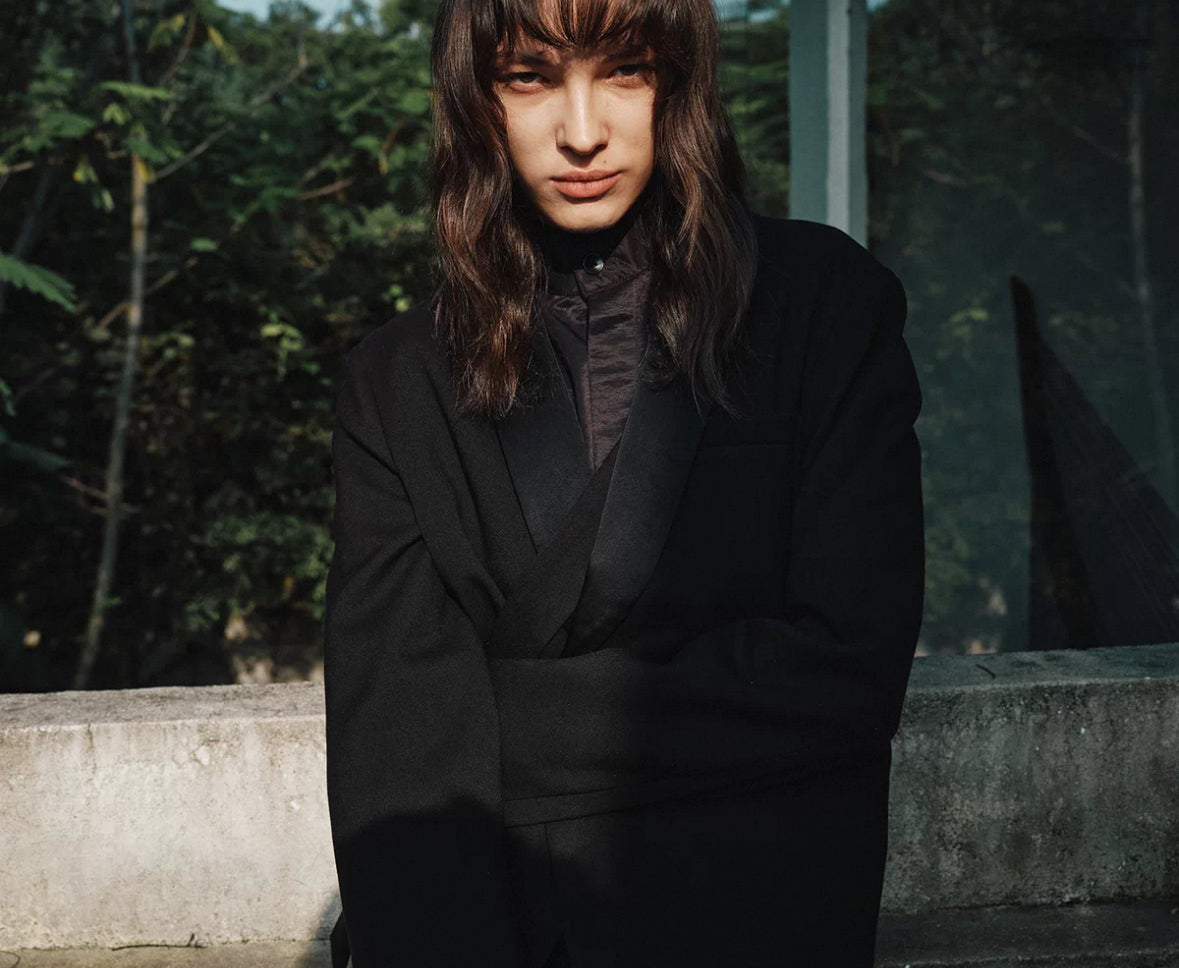 "Tailored" Cropped Blazer with Peak Lapel
