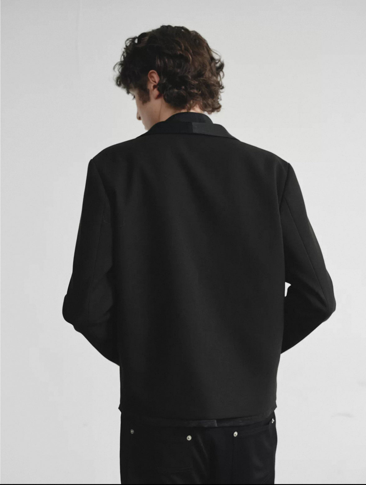 "Tailored" Cropped Blazer with Peak Lapel