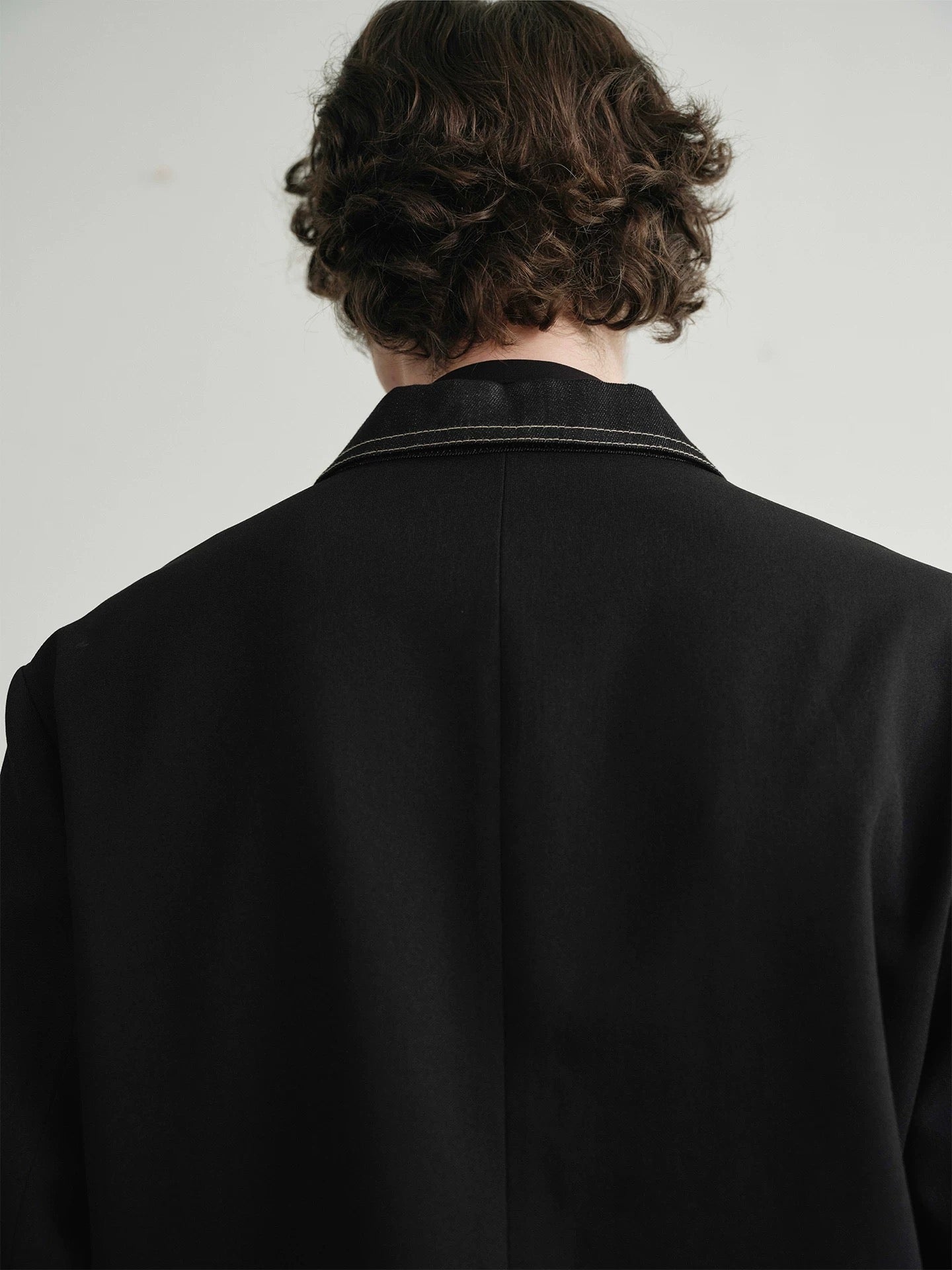 "Deconstructed" Raw Denim Tailored Jacket