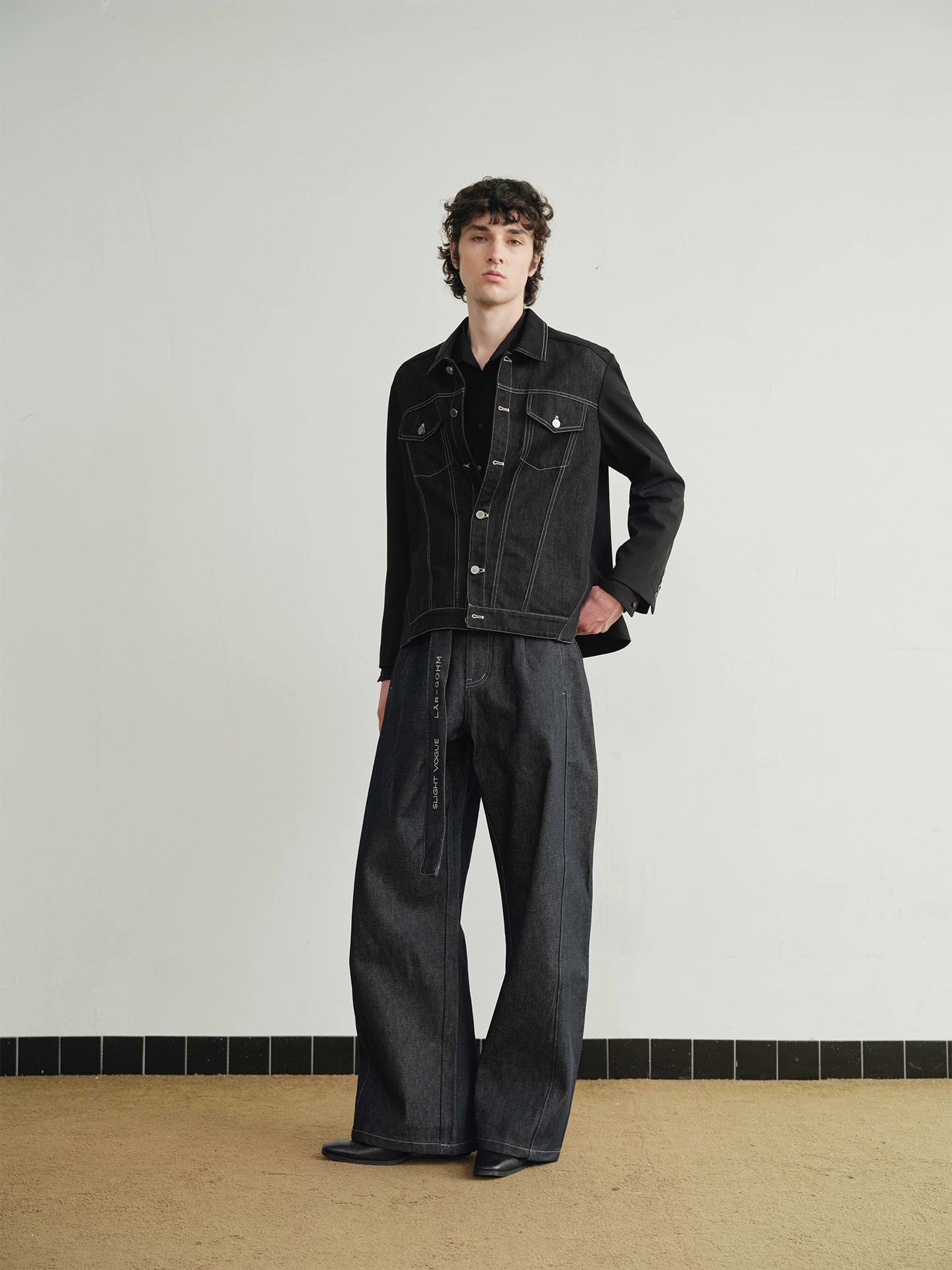 "Deconstructed" Raw Denim Tailored Jacket