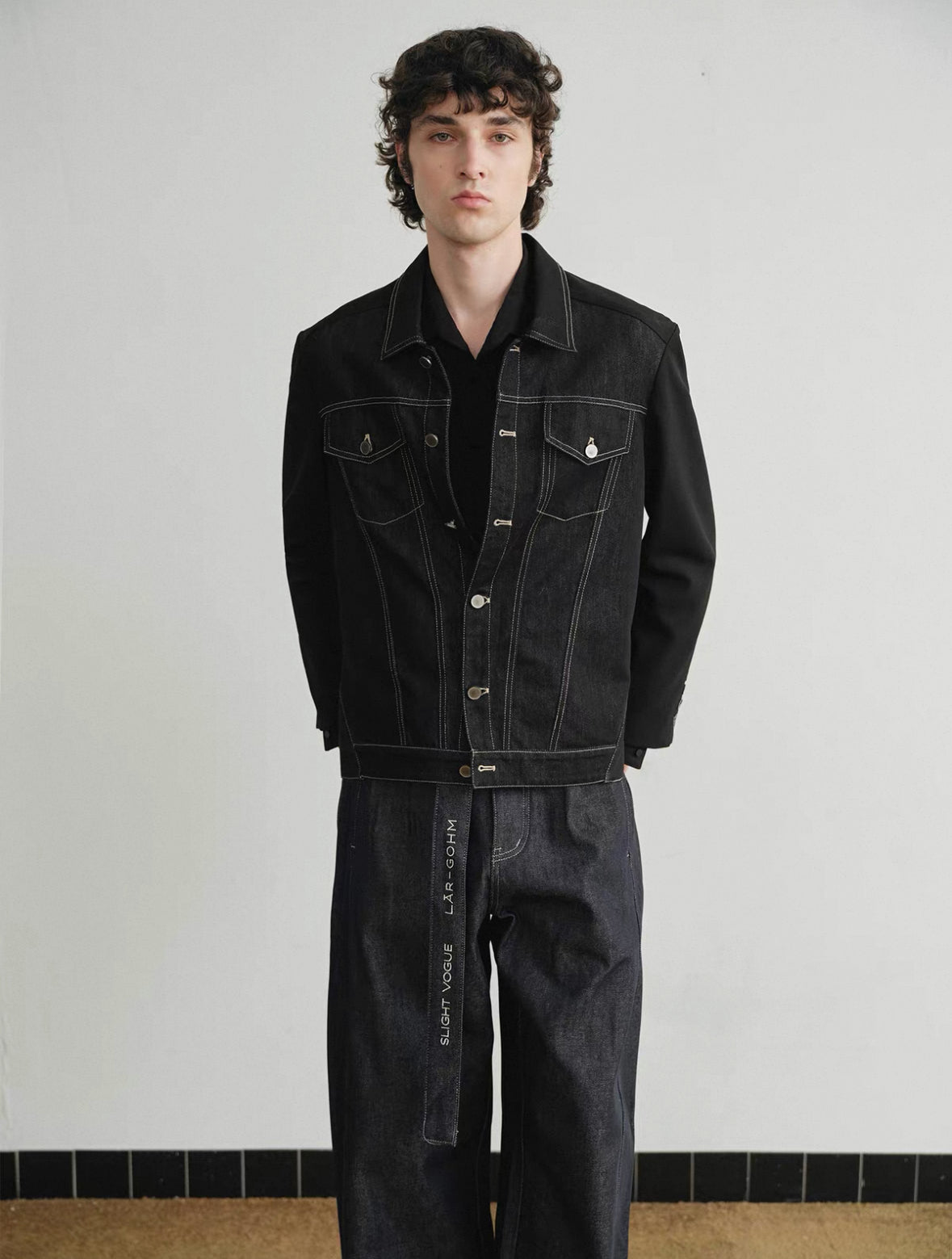 "Deconstructed" Raw Denim Tailored Jacket