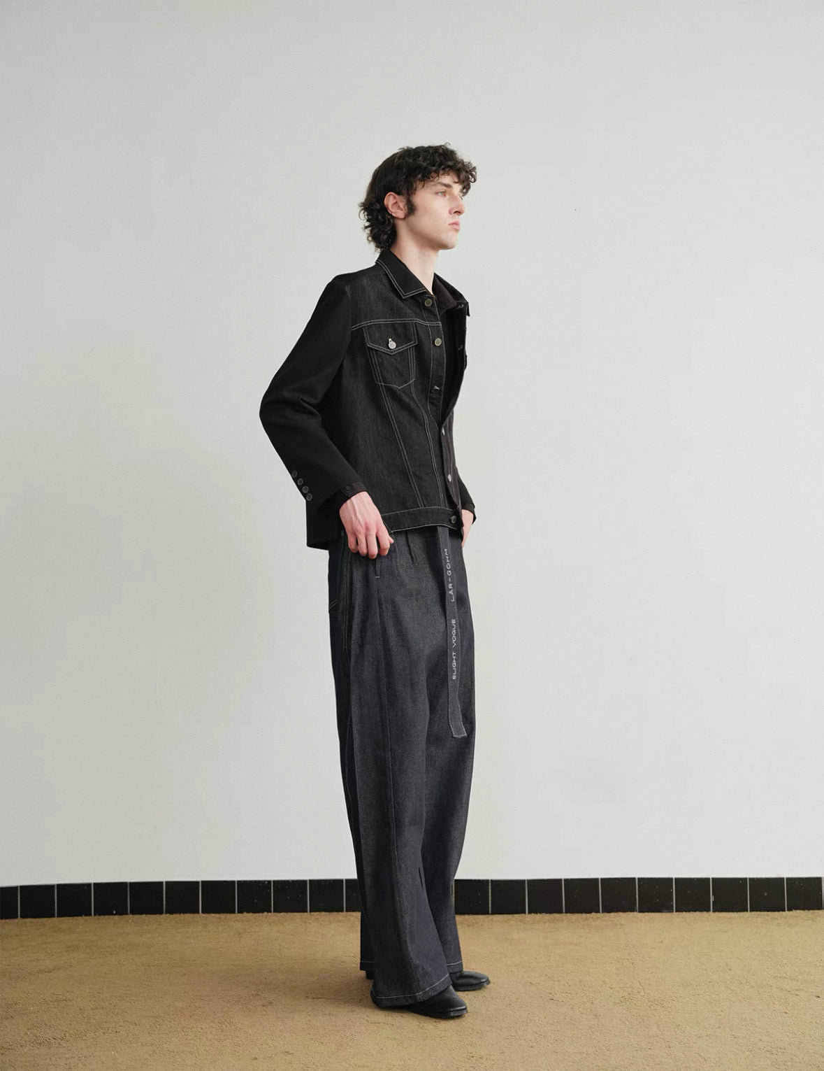 "Deconstructed" Raw Denim Tailored Jacket