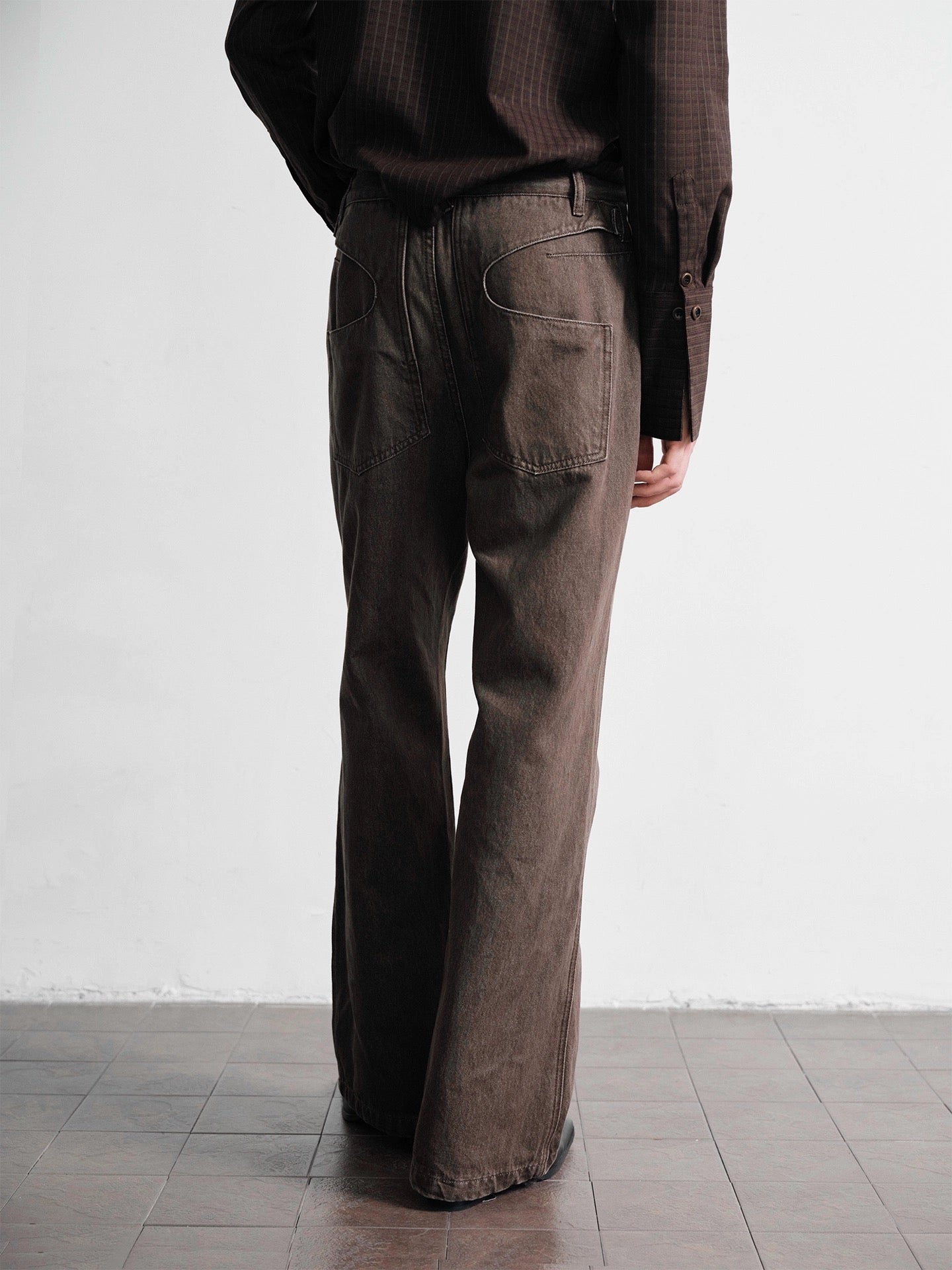 "Chestnut" Faded Vintage-Effect Straight Jeans