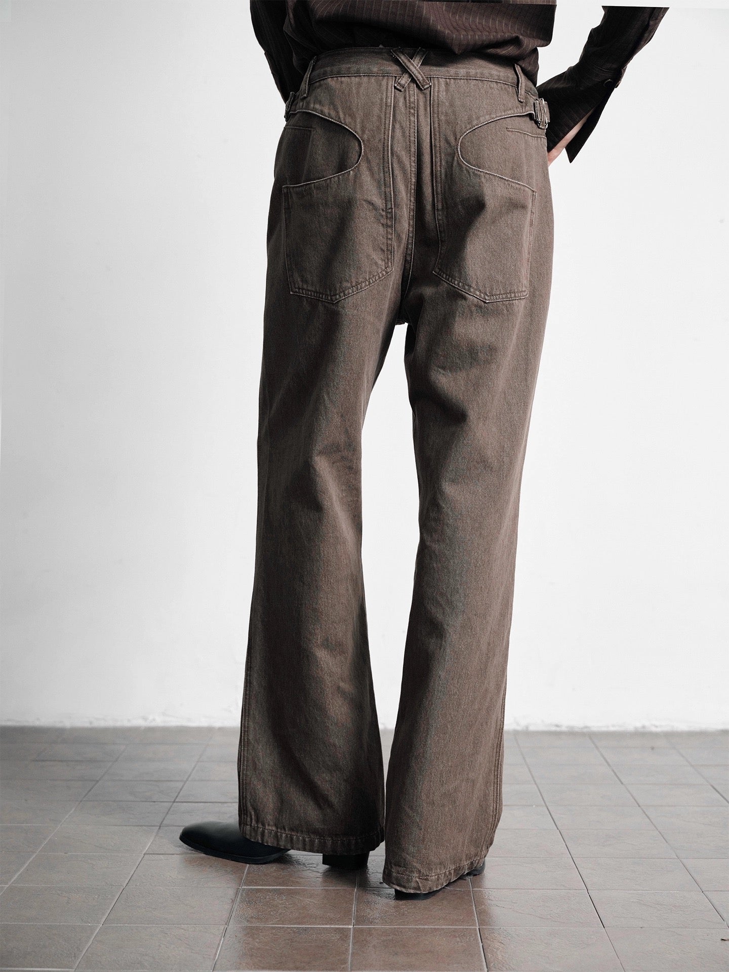 "Chestnut" Faded Vintage-Effect Straight Jeans