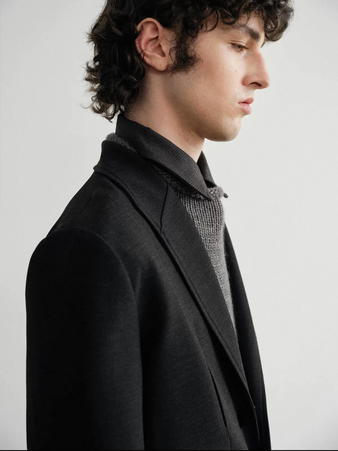 "Chester" Black Long Pleated Coat
