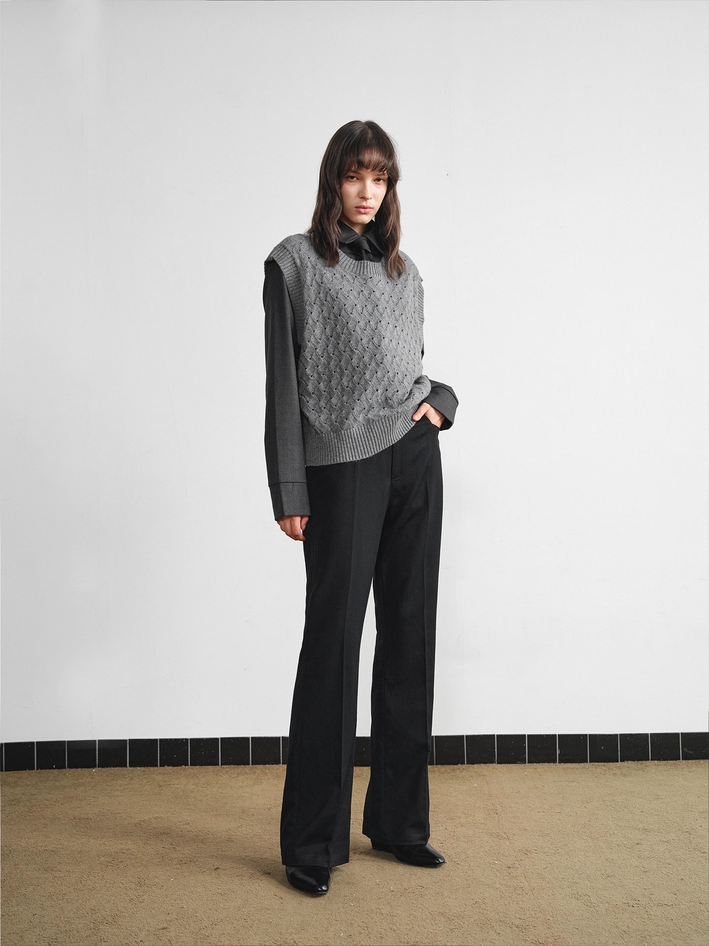 "Flared" Matte Slim Flared Pants