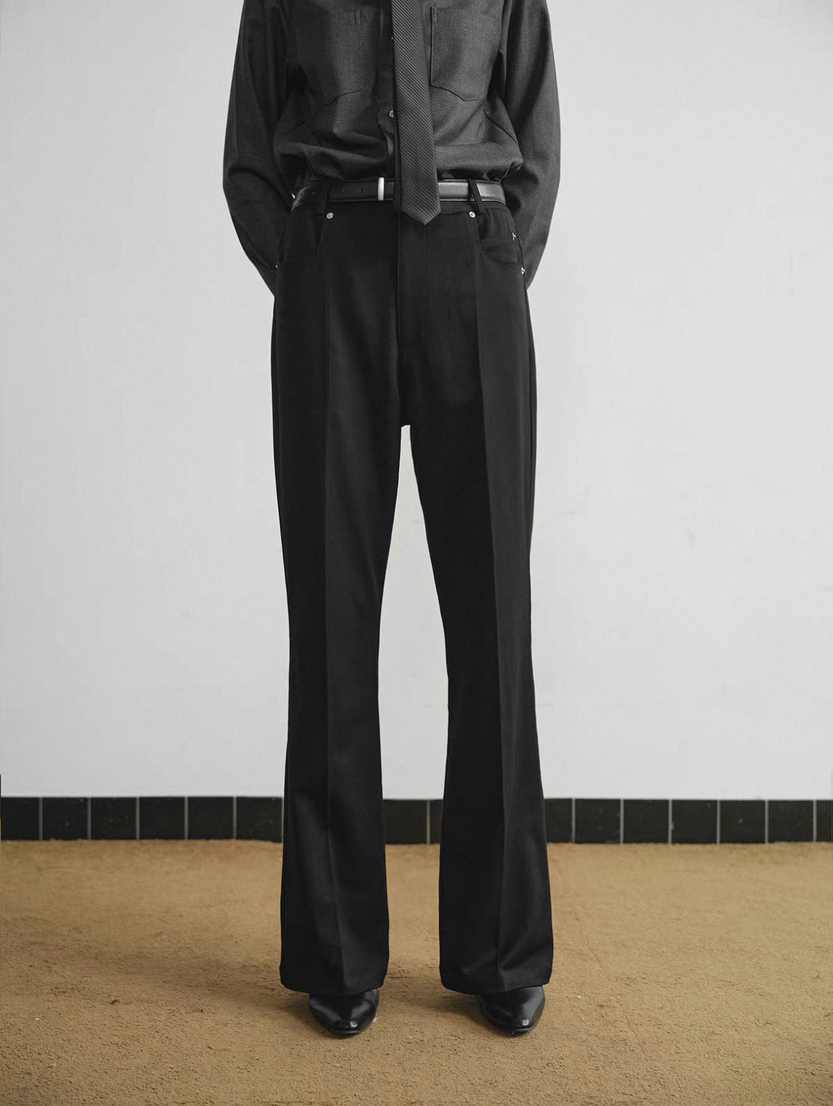 "Flared" Matte Slim Flared Pants