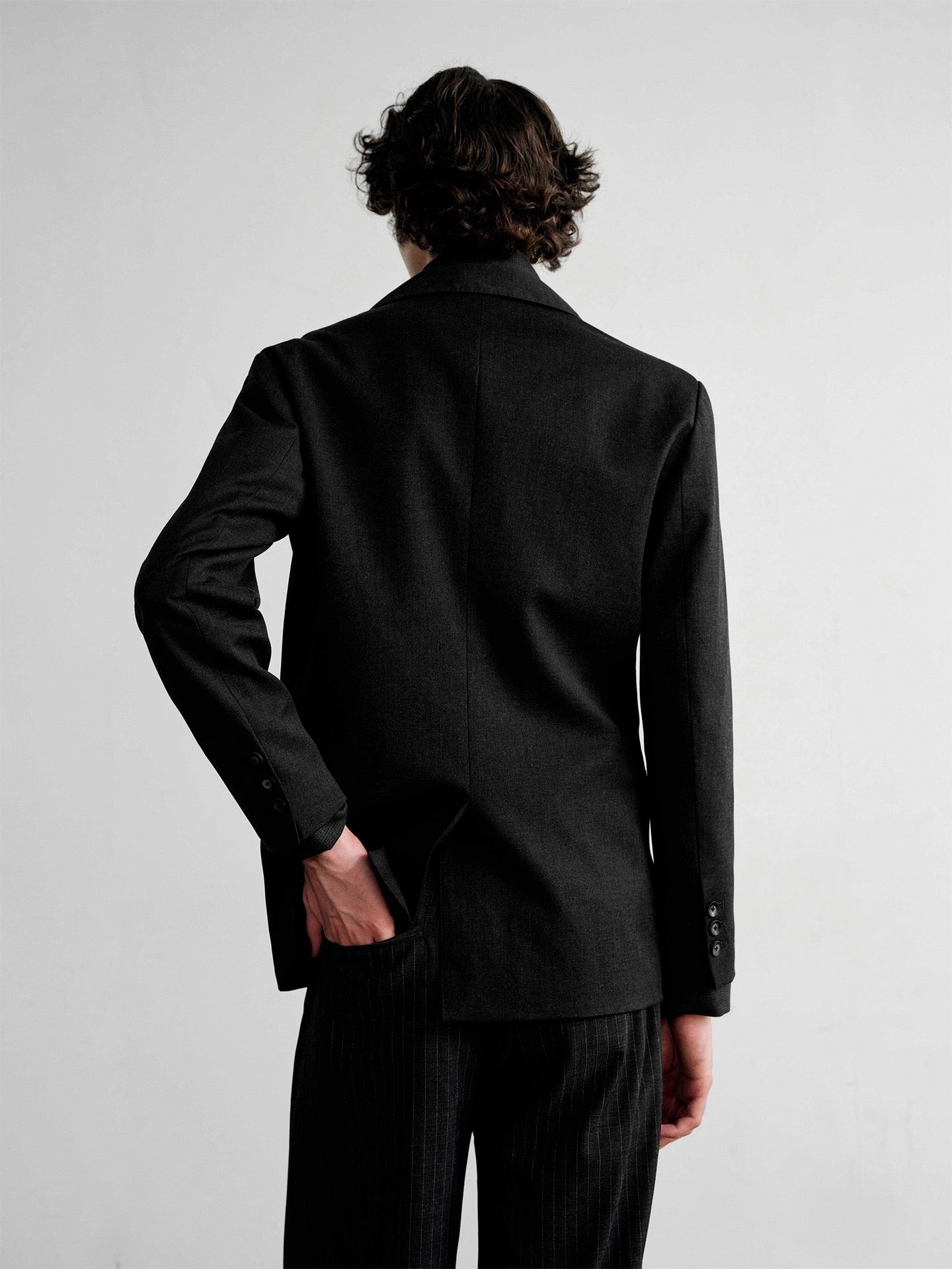 "Graphite" Slim-Fit Breasted Blazer