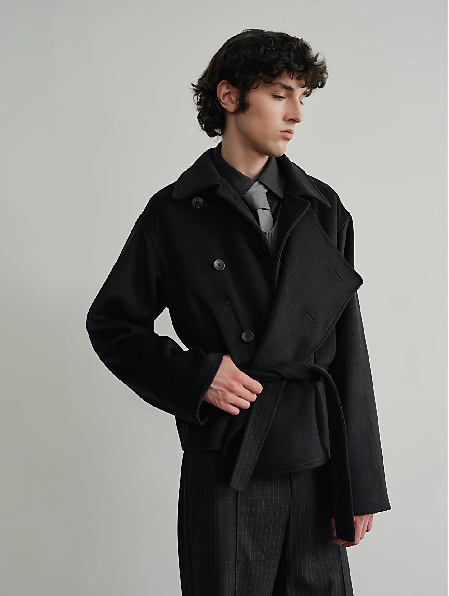 "Cocoon" Double-Breasted Coat