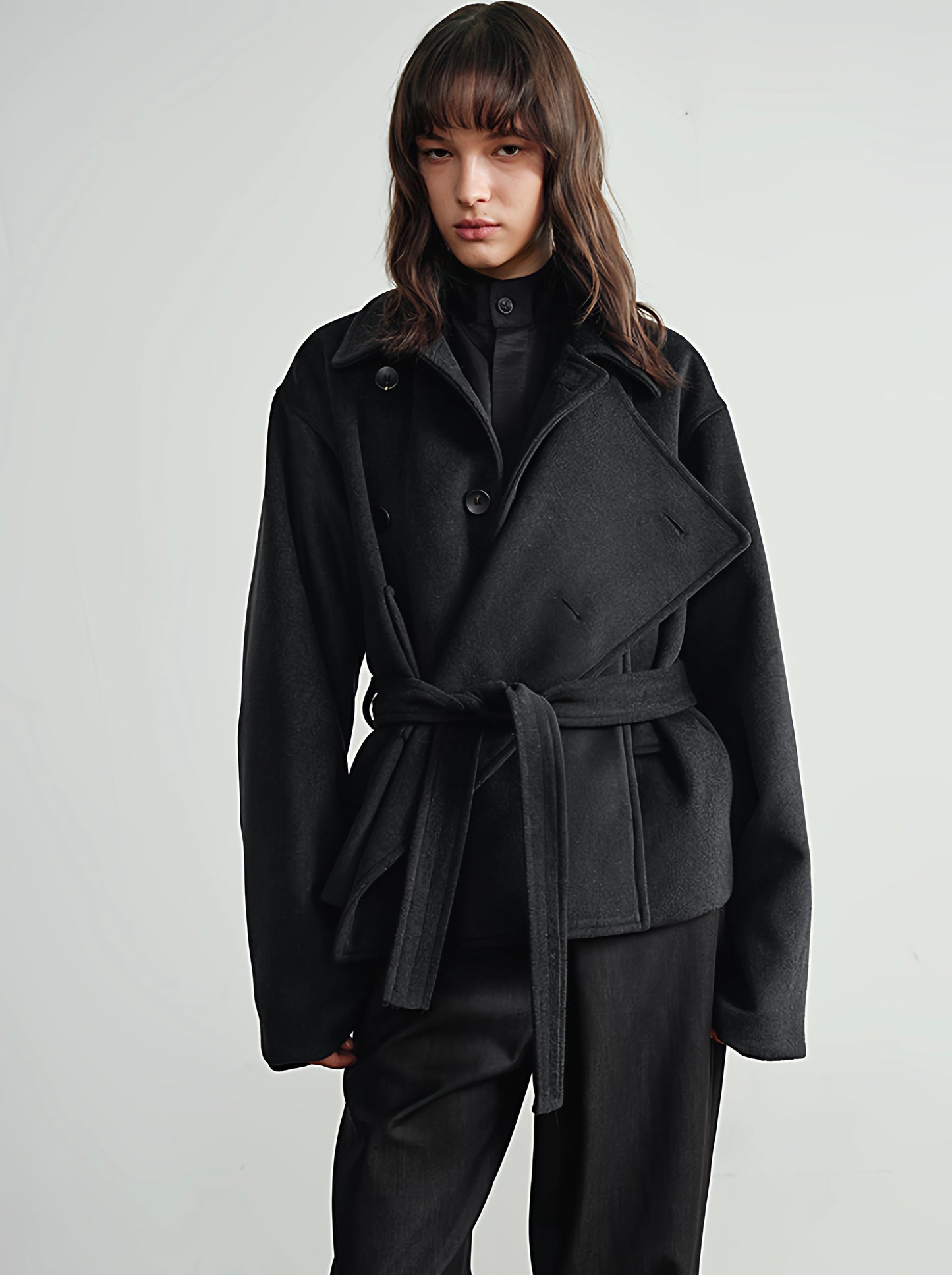 "Cocoon" Double-Breasted Coat