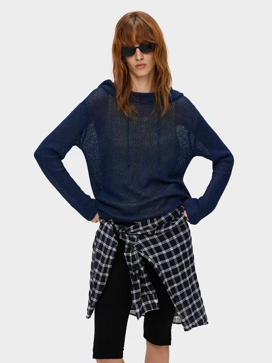 « Sea » Knit Hooded Top