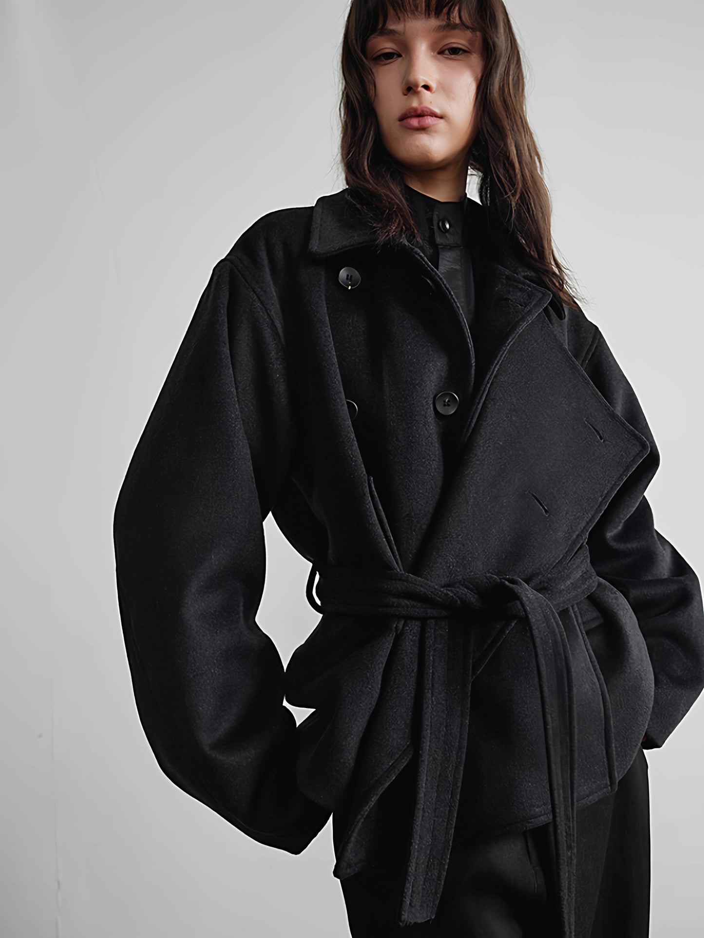 "Cocoon" Double-Breasted Coat