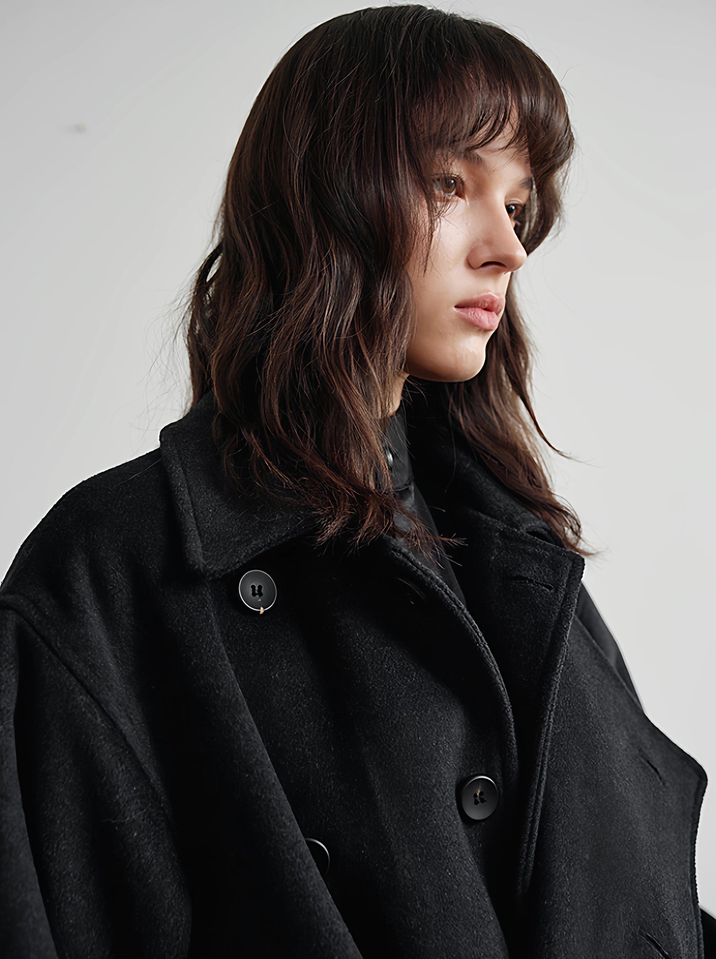 "Cocoon" Double-Breasted Coat