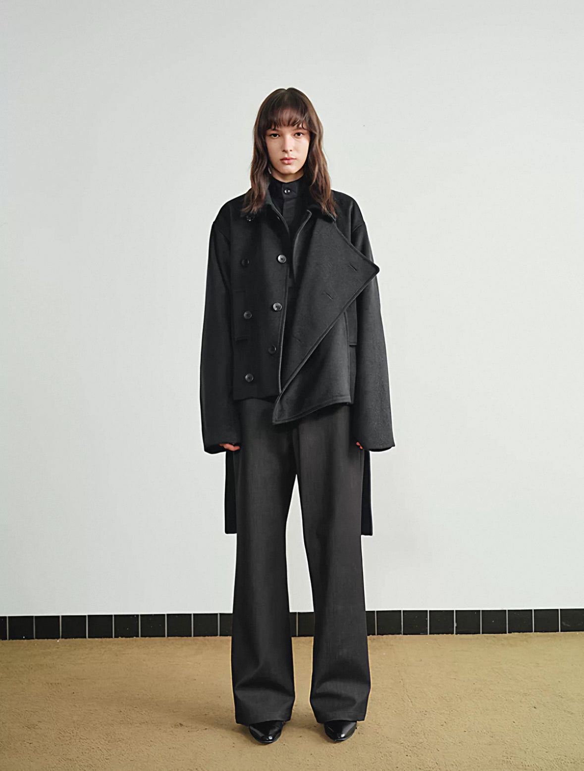 "Cocoon" Double-Breasted Coat