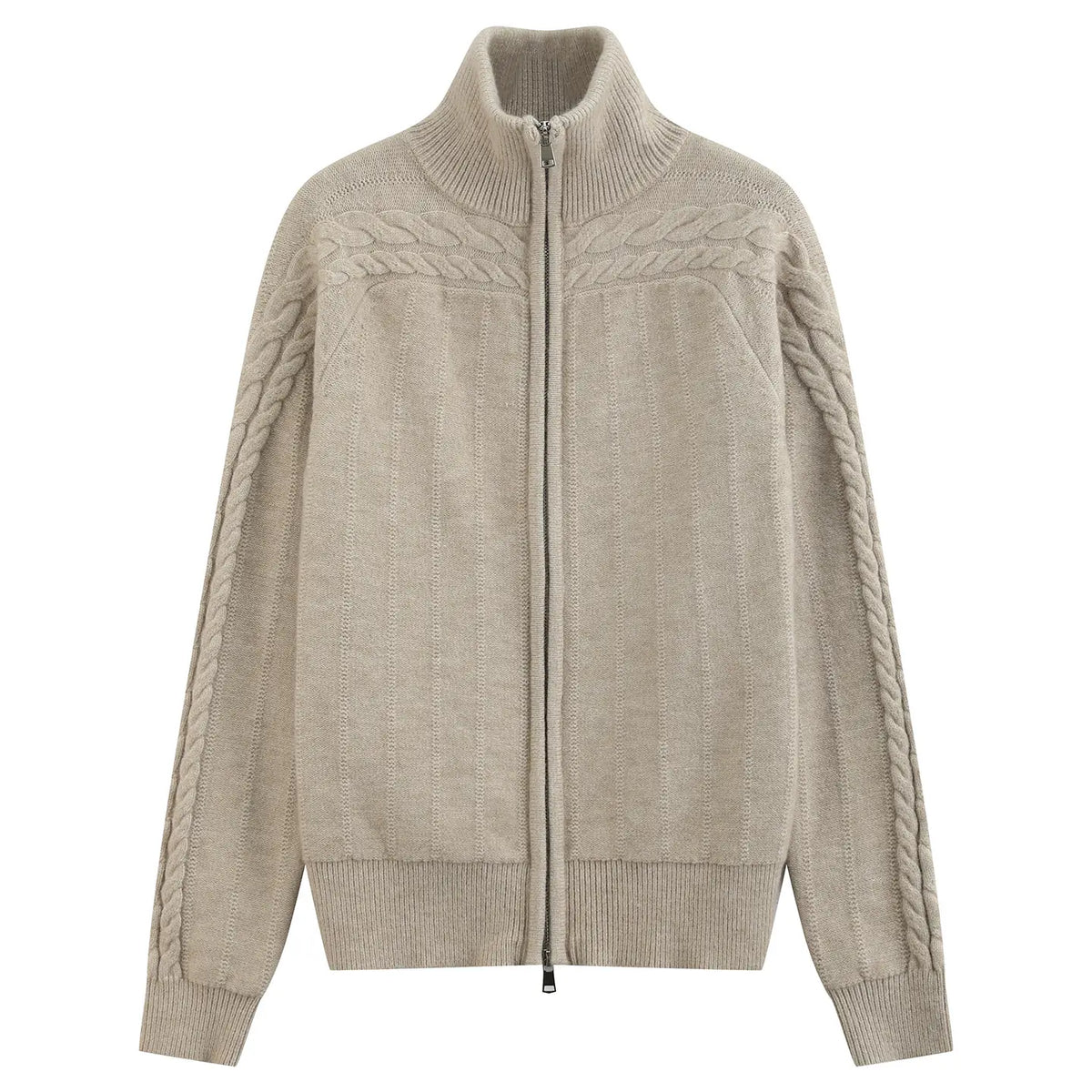 "Lingua" White Apricot Cardigan Sweater