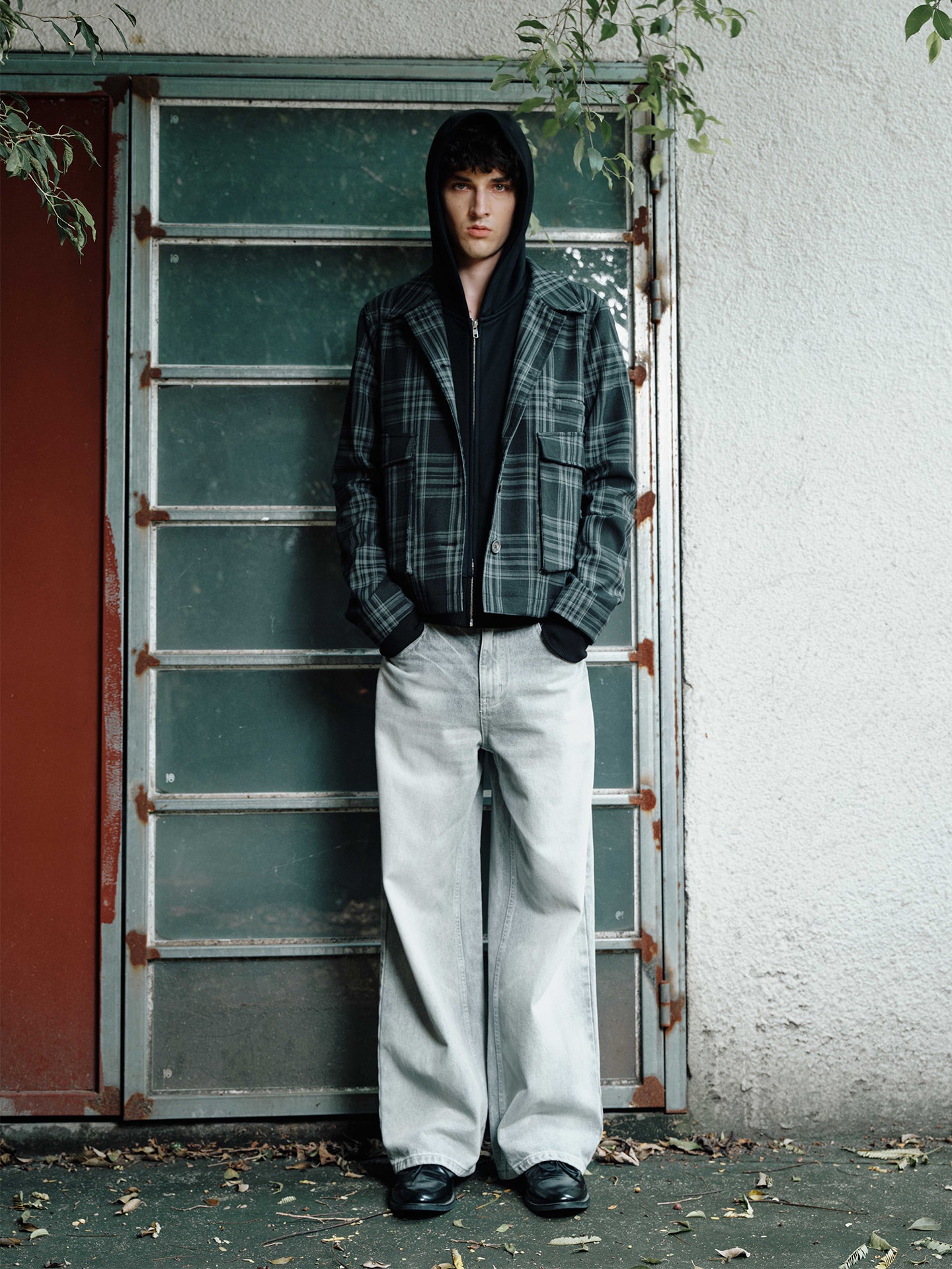"Plaid Hunting" Jacket with Twin Pockets